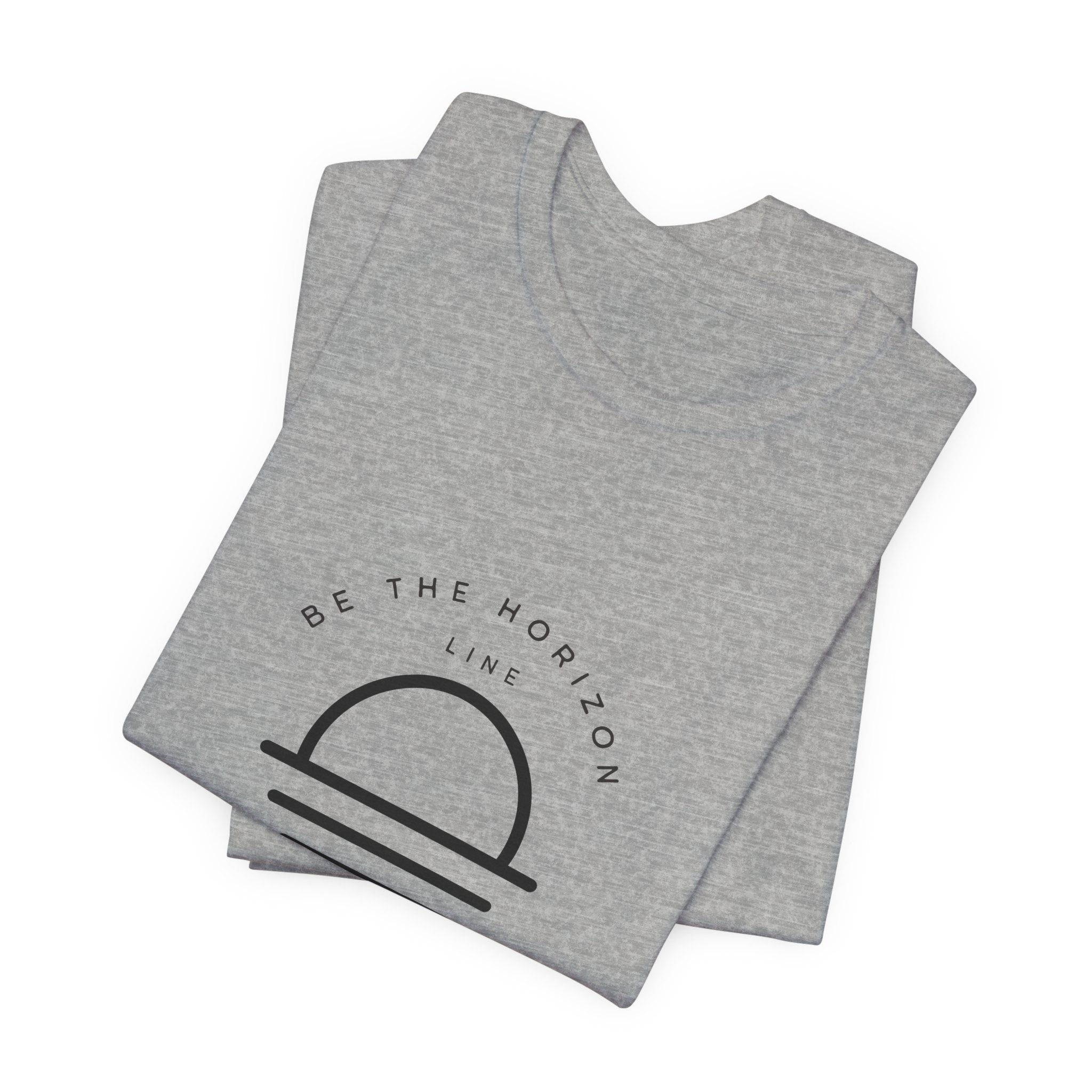 Be the horizon Line | Women's Motivational Graphic Minimalistic White Ocean Sunrise T-Shirt