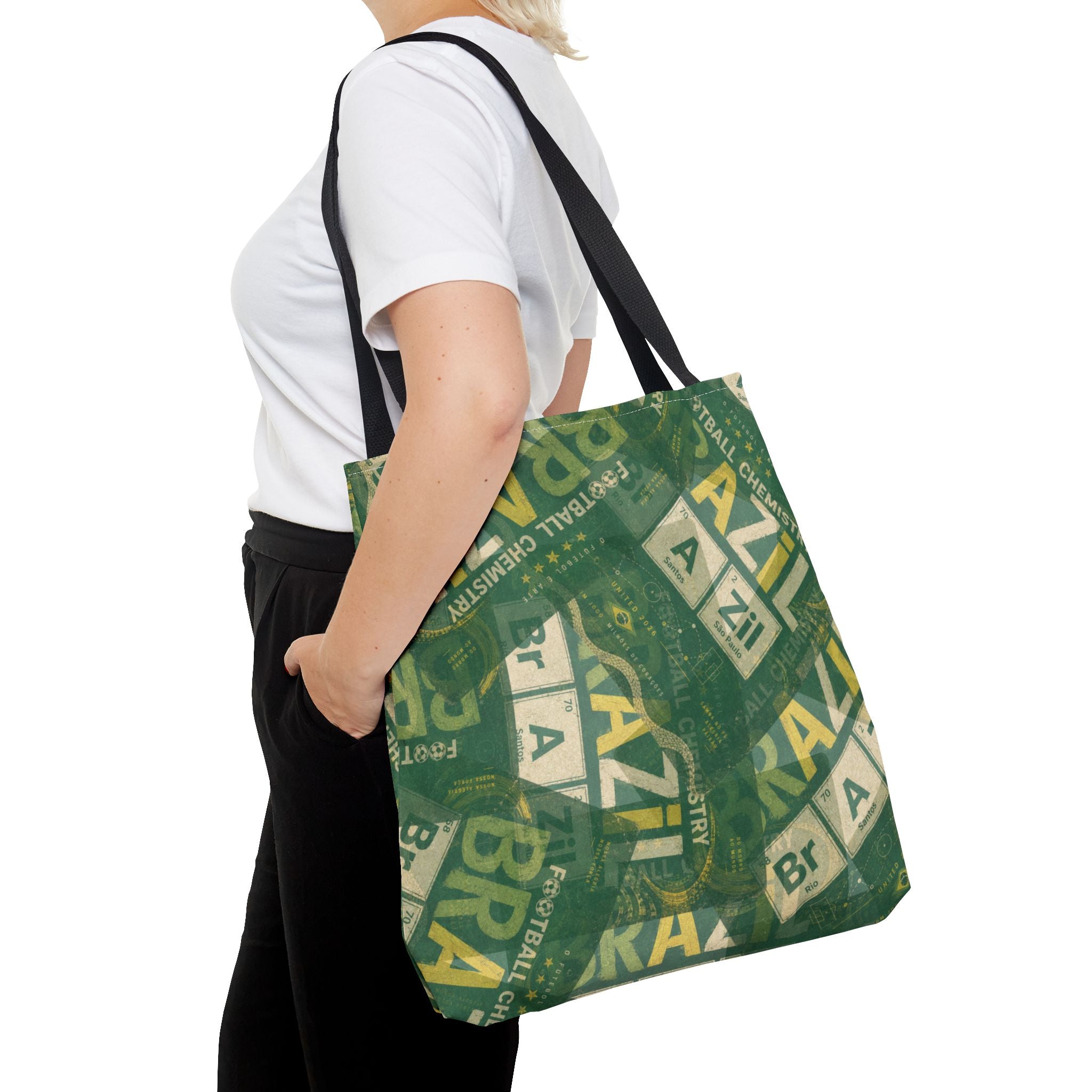 Brazil Football Tote Bag | Green, gold, and chemistry.
