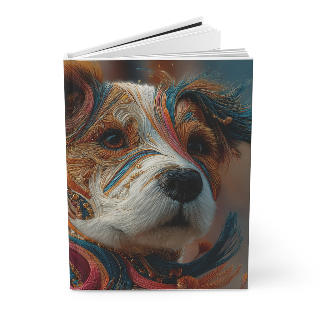 Terrier Dog Hardcover Journal | 3D embroidery Style