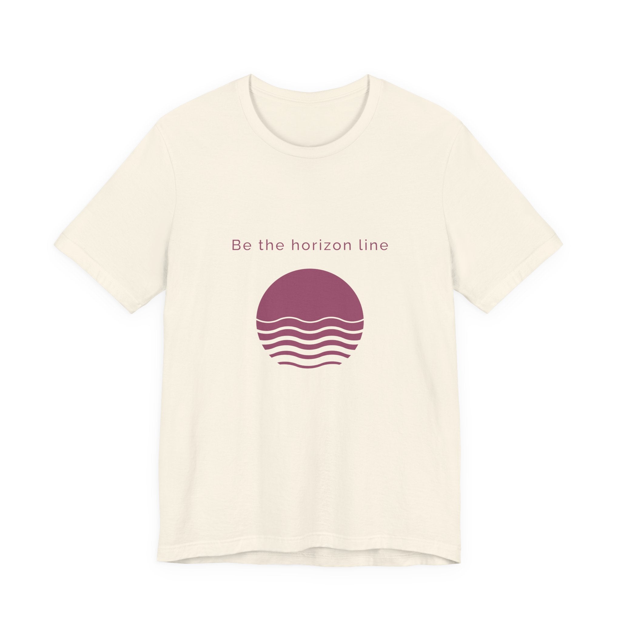 Be the horizon Line | Women's Motivational Graphic Circular Yellow Wave Sunrise T-Shirt