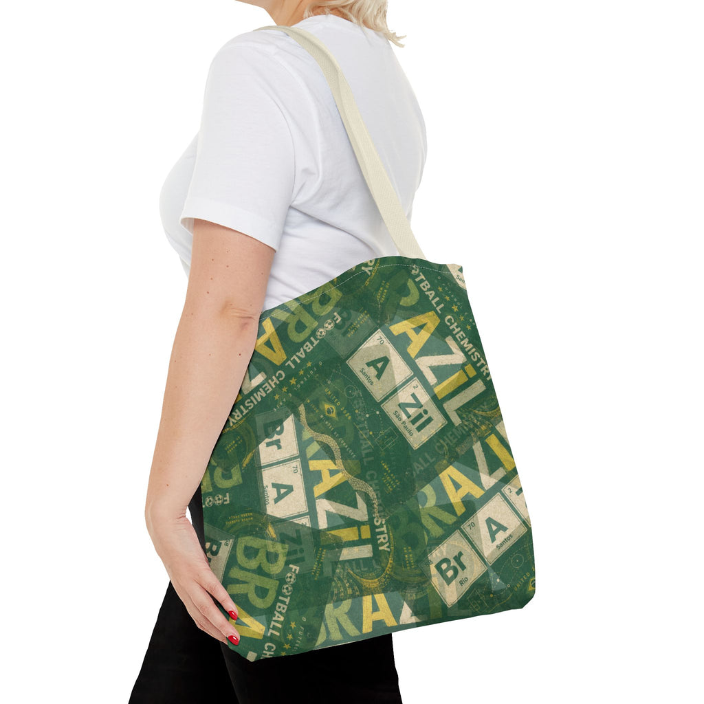 Brazil Football Tote Bag | Green, gold, and chemistry.