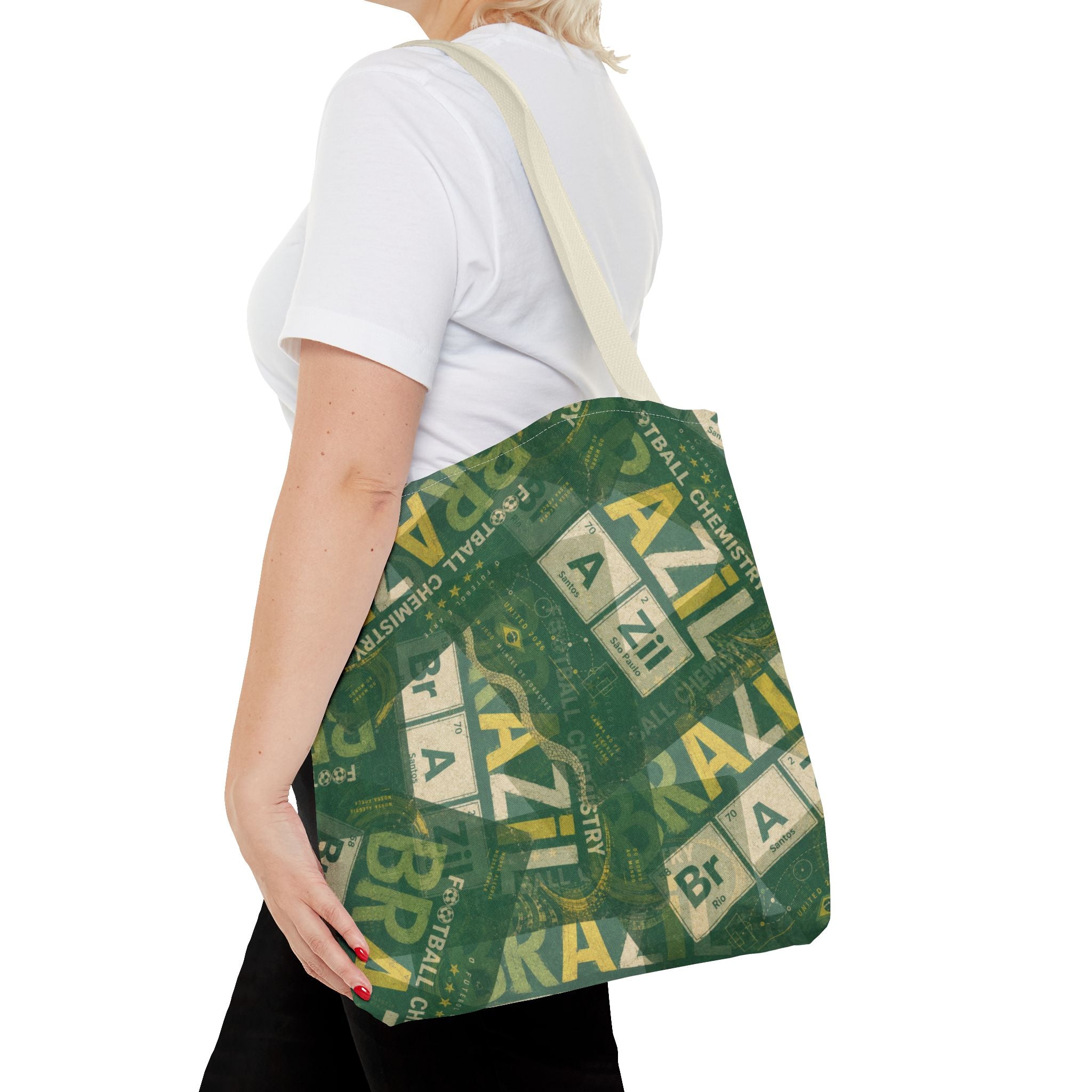 Brazil Football Tote Bag | Green, gold, and chemistry.