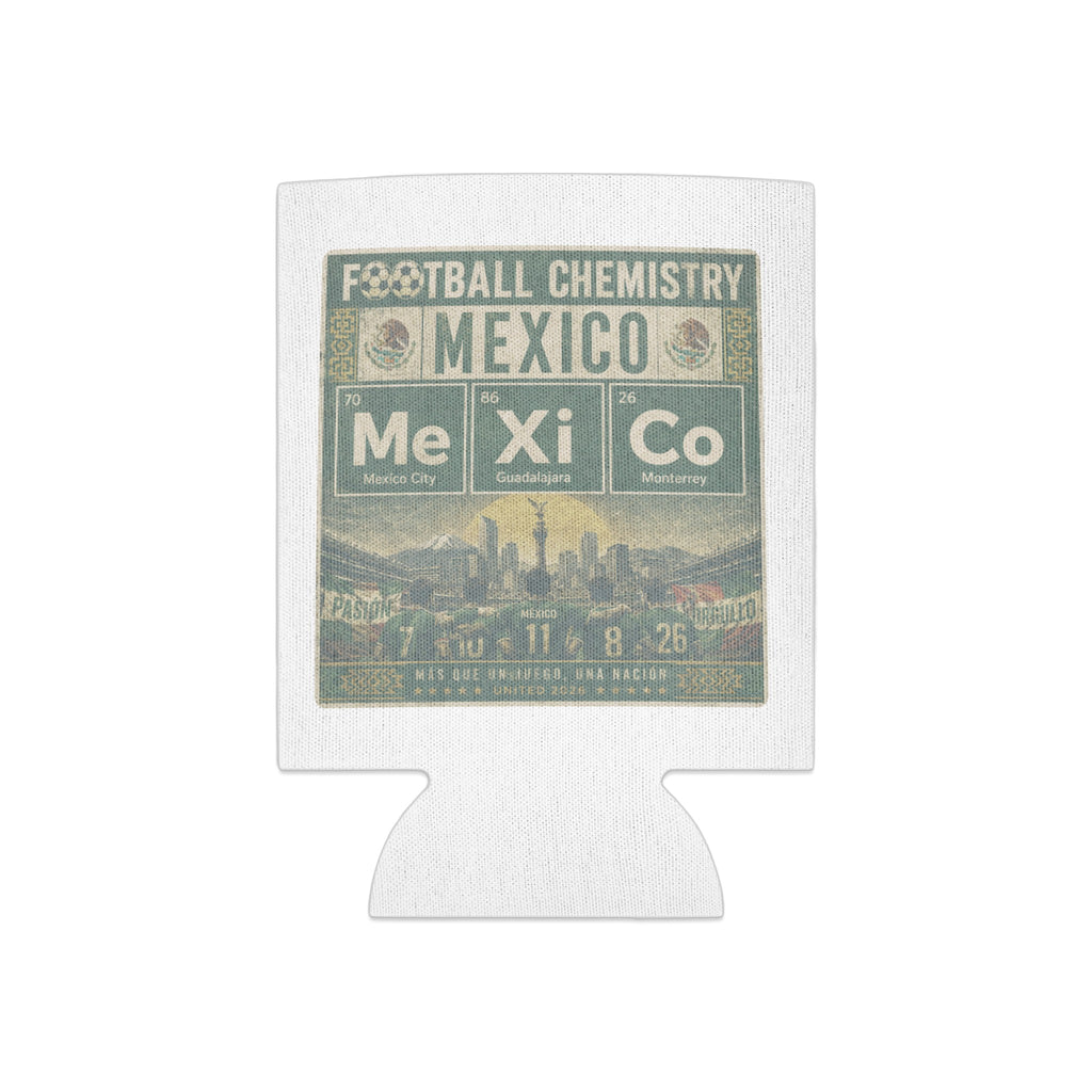 Coaster with "Mexico Football Chemistry" design and periodic table elements.