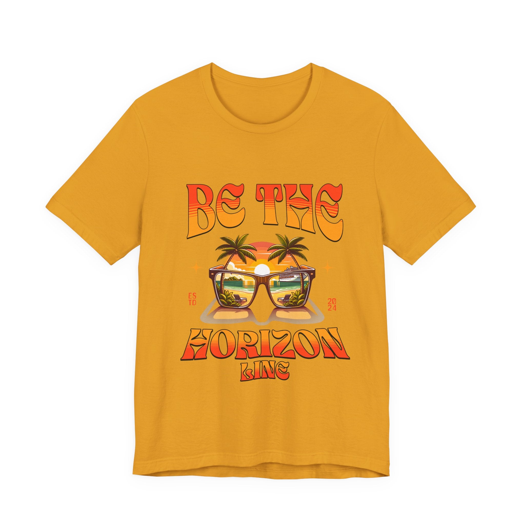 Be The Horizon Line | Women's Motivational Graphic Vintage Sunset Sunglasses T-Shirt