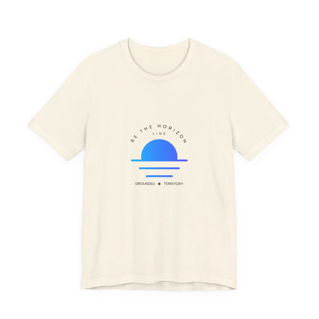 Be the horizon Line | Women's Motivational Graphic Minimalistic Blue Ocean Sunrise T-Shirt