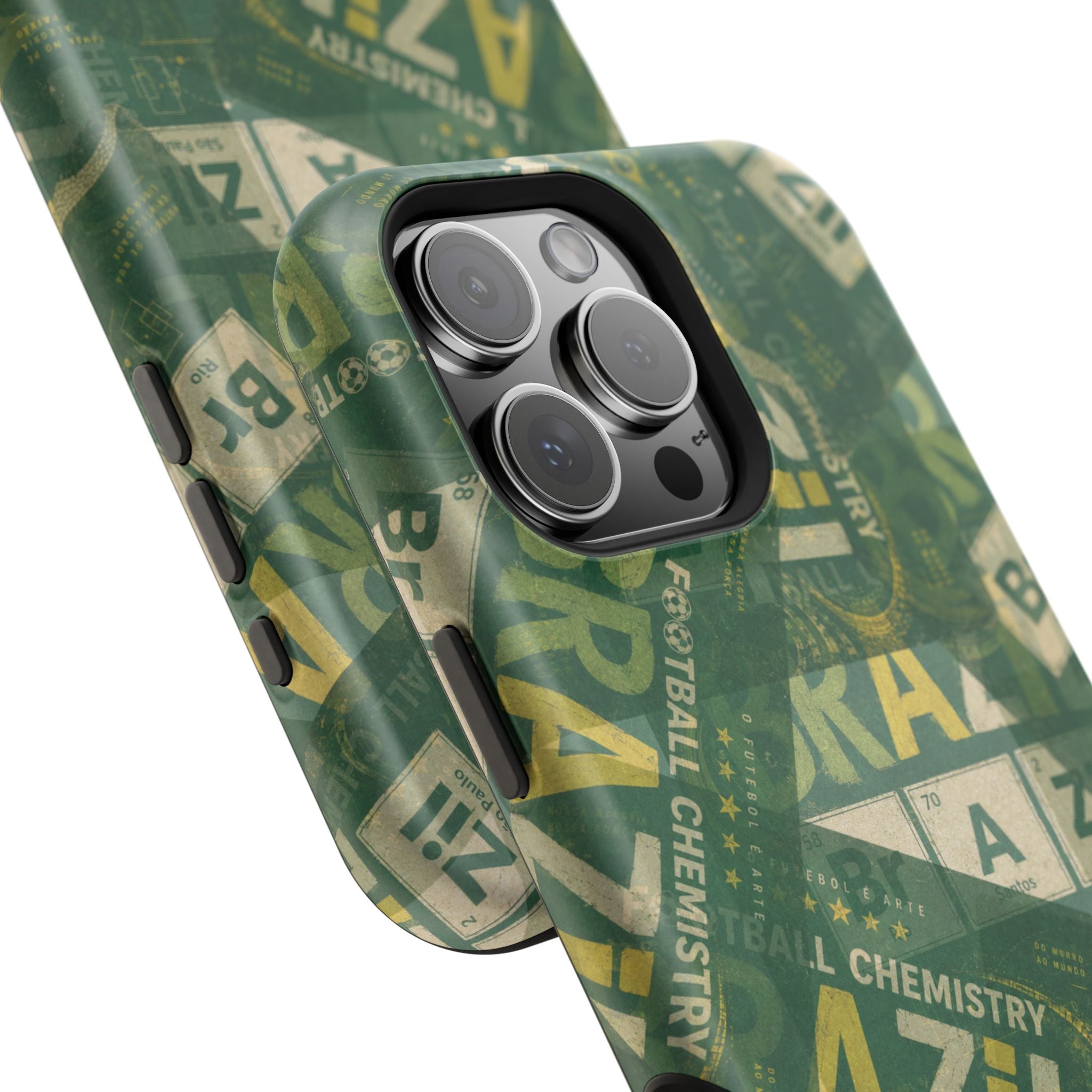 Brazil Football Phone Case | Green, gold, and chemistry.