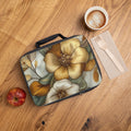 Golden Bloom Lunch Box - 3D Embroidery-Style Botanical Lunchbox motivational design
