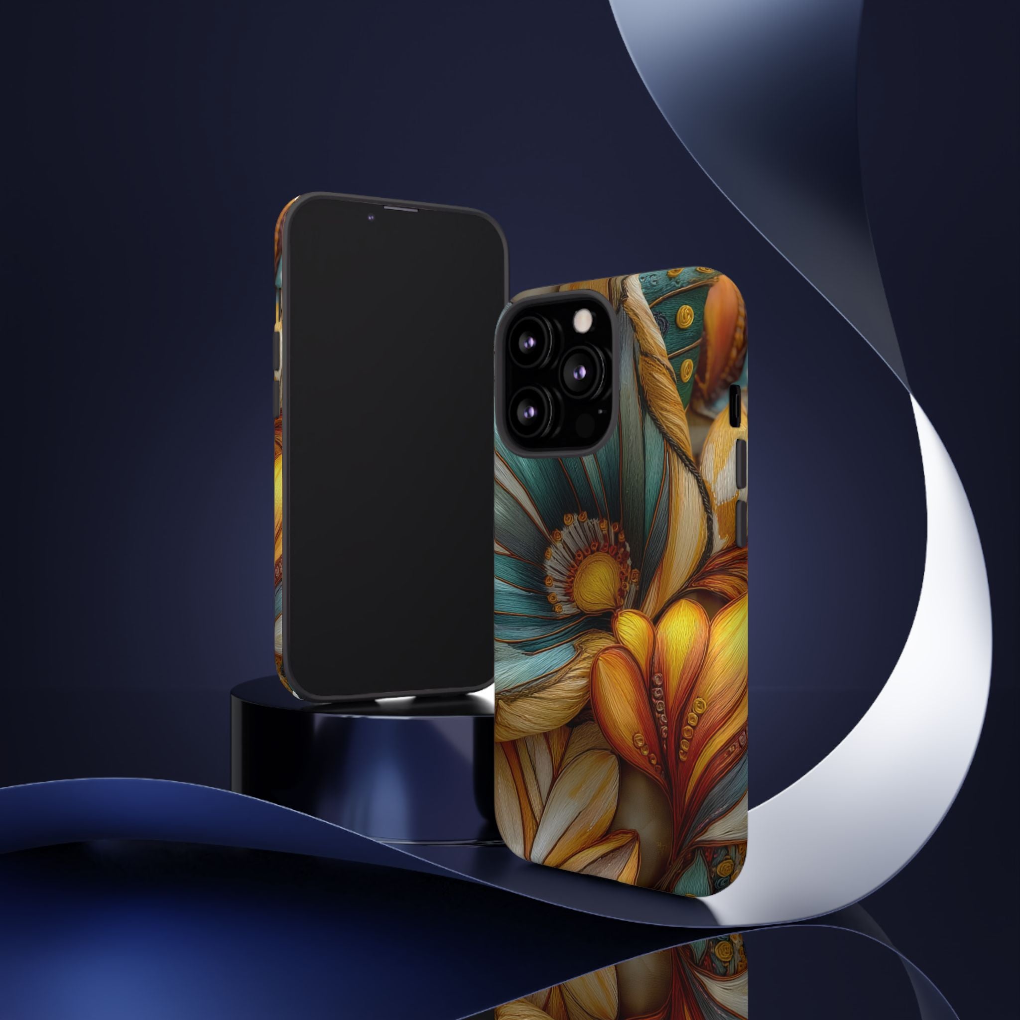 Sculpted Bloom Phone Case | 3D Embroidery style Botanical