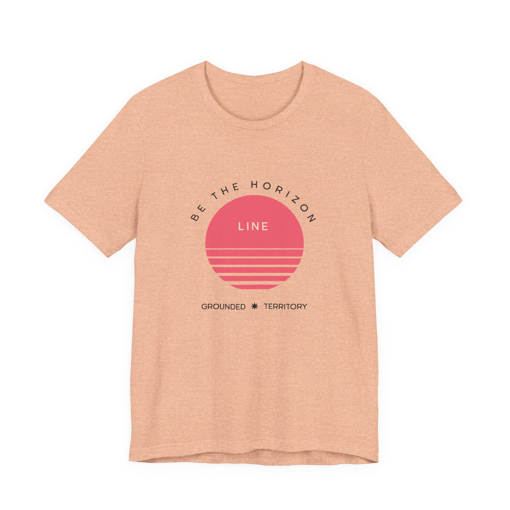 Be the horizon Line | Women's Motivational Graphic Circular Pastel Sunrise T-Shirt