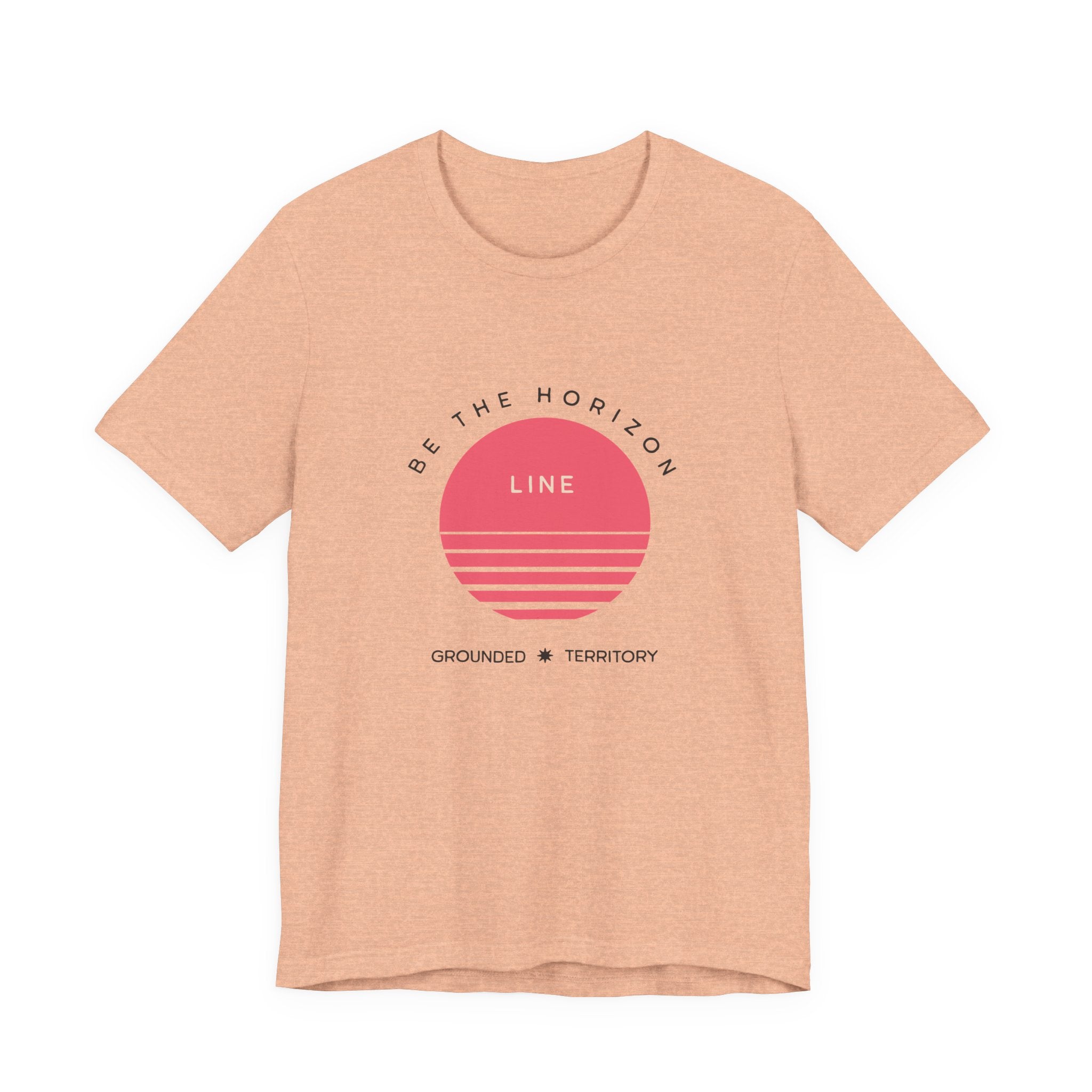 Be the horizon Line | Women's Motivational Graphic Circular Pastel Sunrise T-Shirt