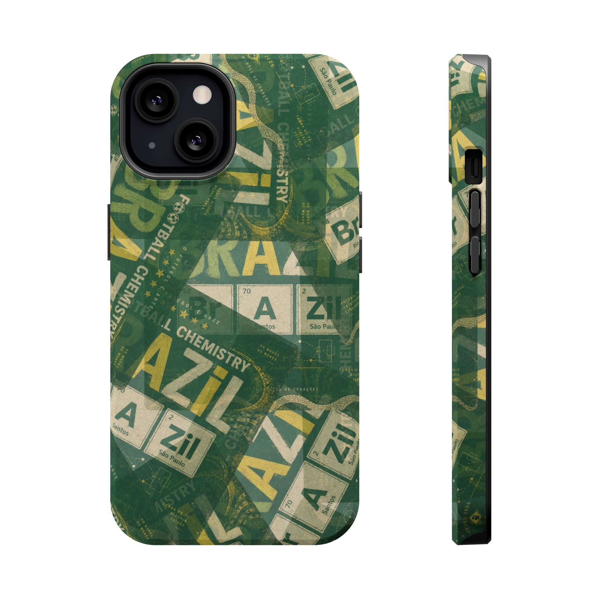 Brazil Football Phone Case | Green, gold, and chemistry.