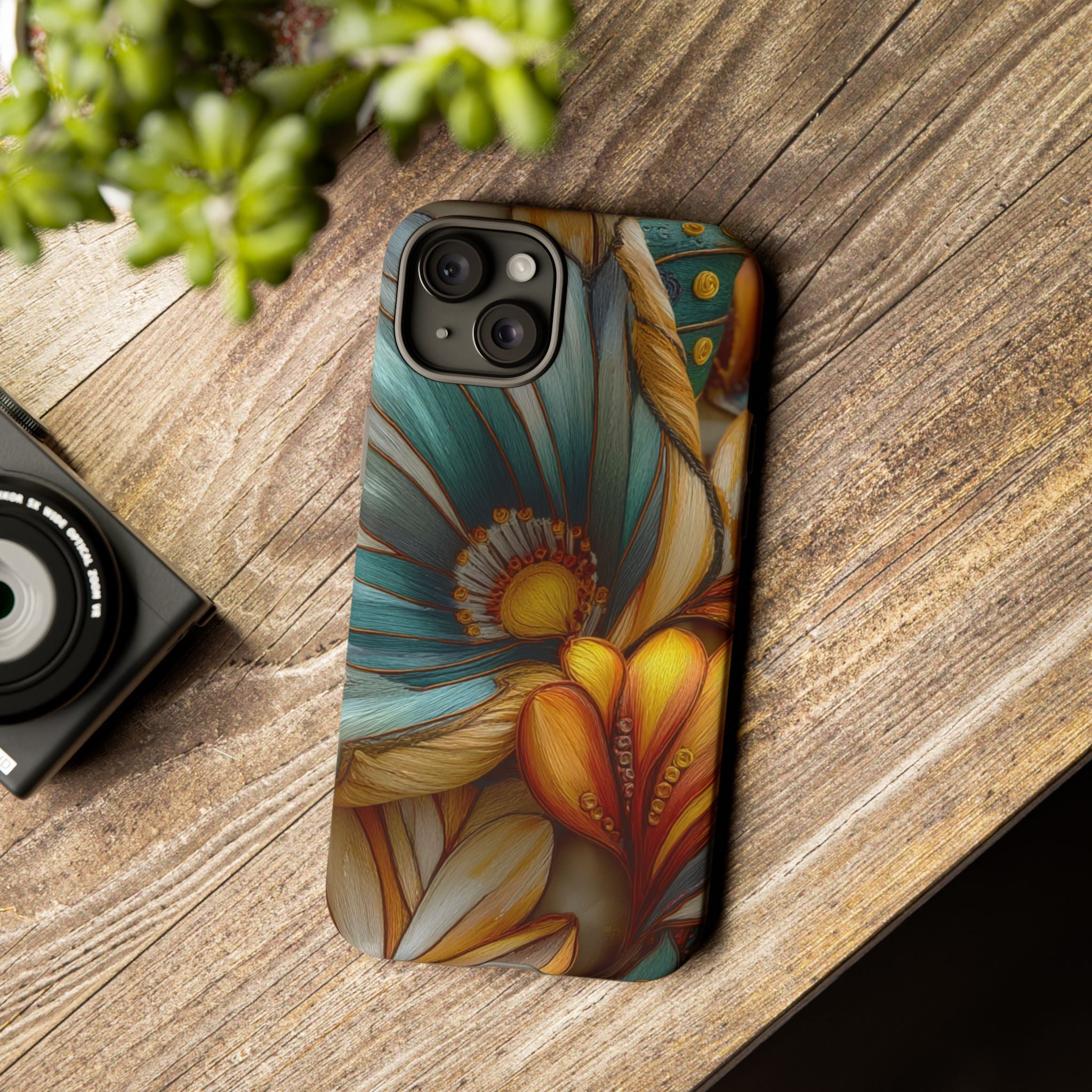 Sculpted Bloom Phone Case | 3D Embroidery style Botanical
