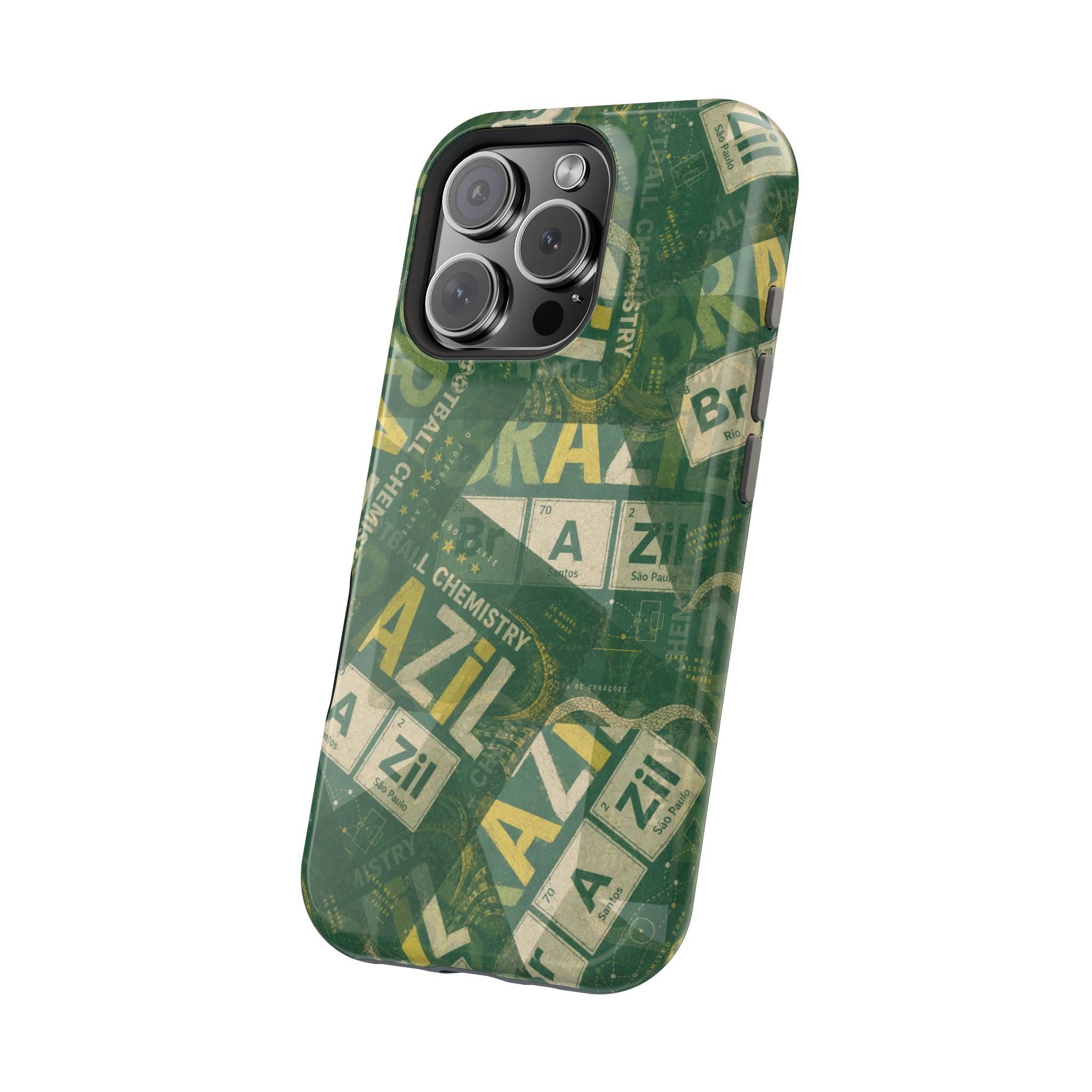 Brazil Football Phone Case | Green, gold, and chemistry.