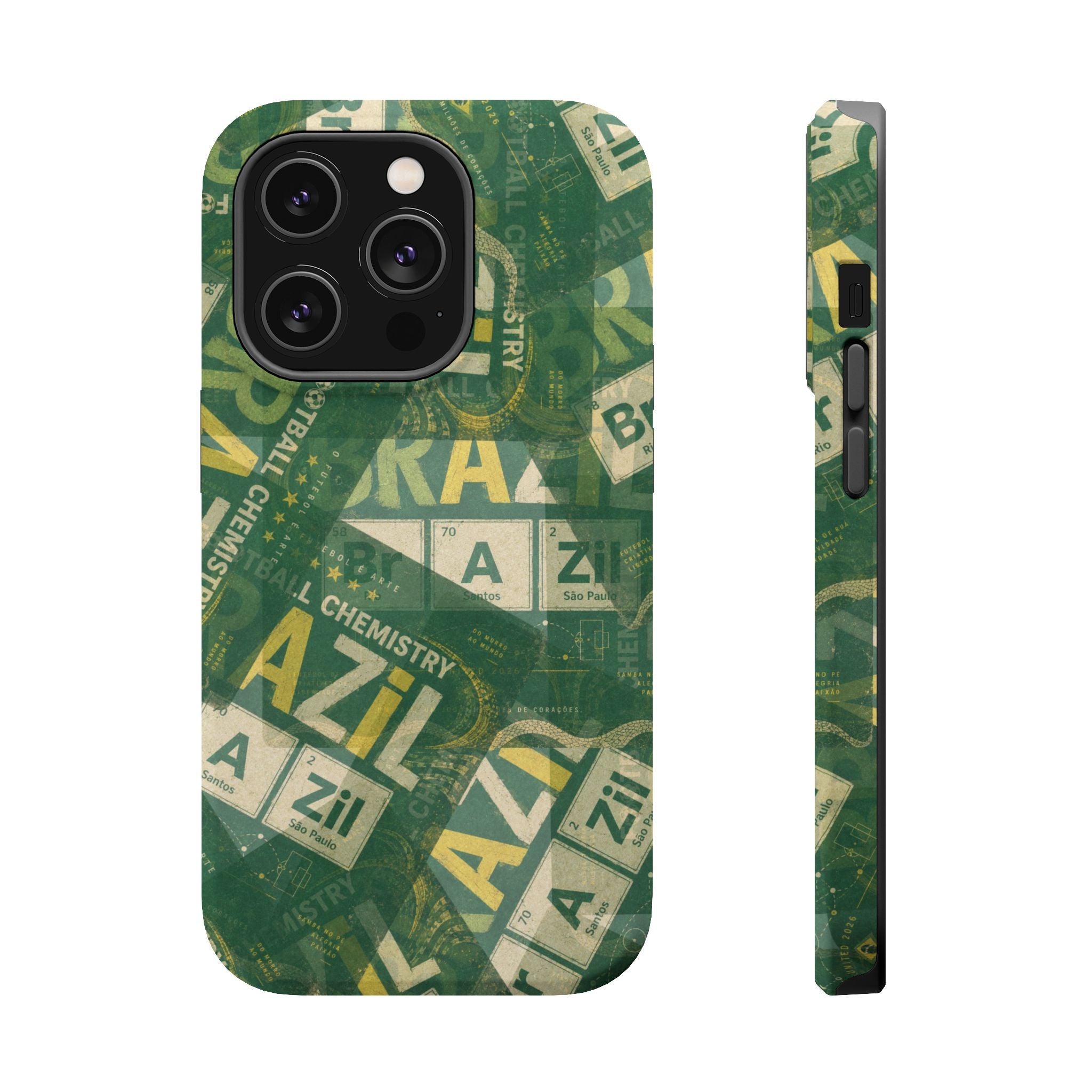 Brazil Football Phone Case | Green, gold, and chemistry.