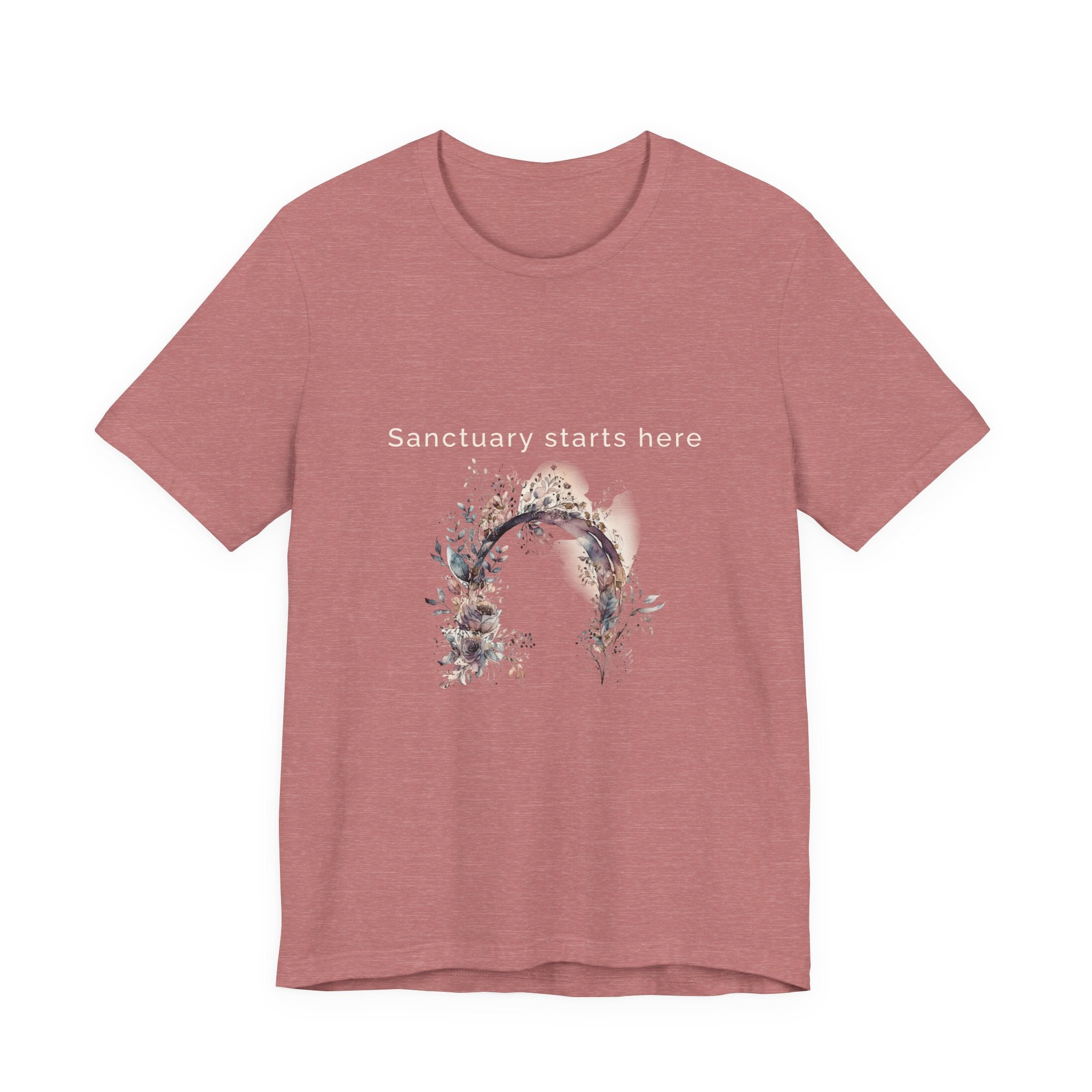 Sanctuary starts here | Women's Motivational Graphic Botanical Arche T-Shirt
