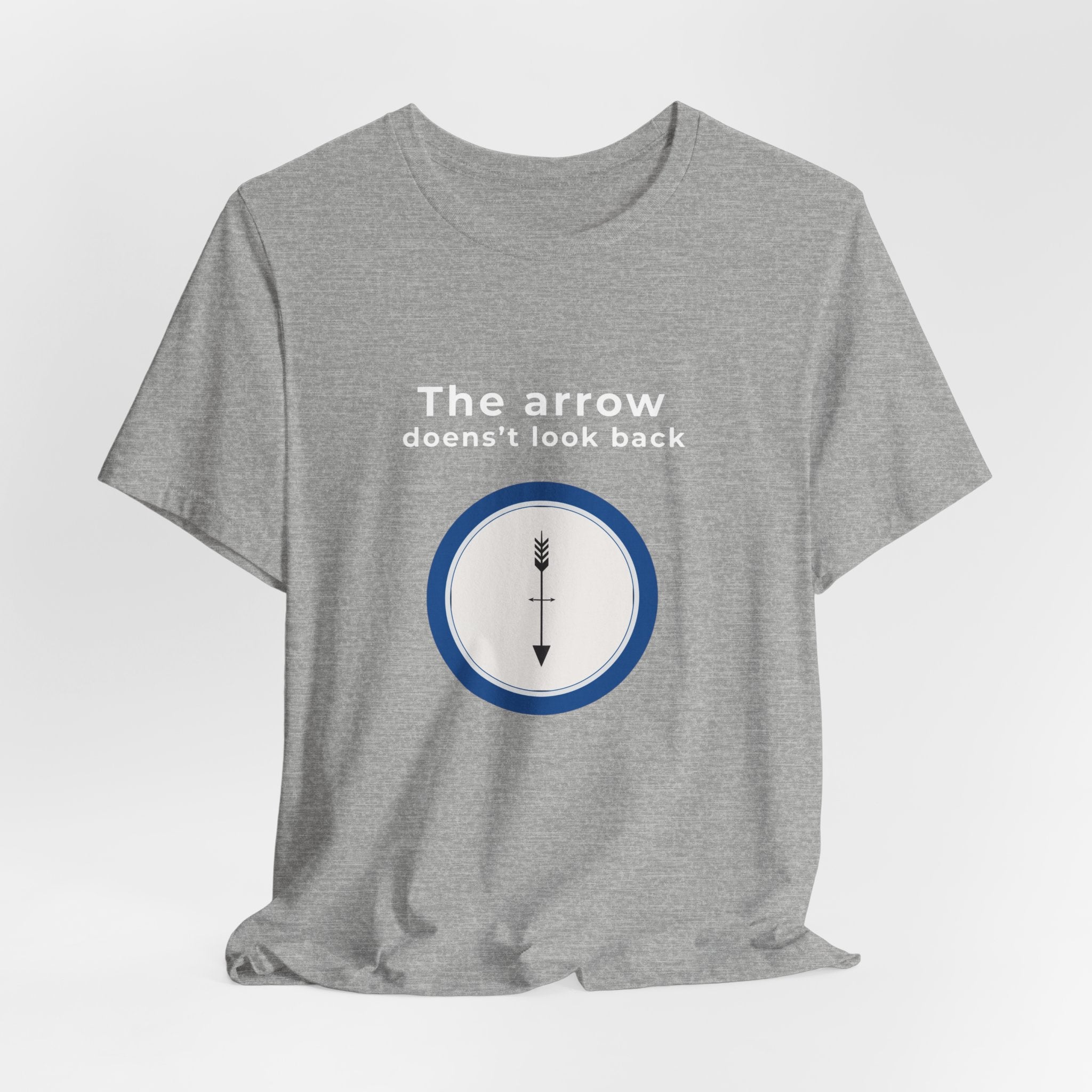 The Arrow Doesn't Look Back | Men's Motivational Graphic Compass Arrow T-Shirt