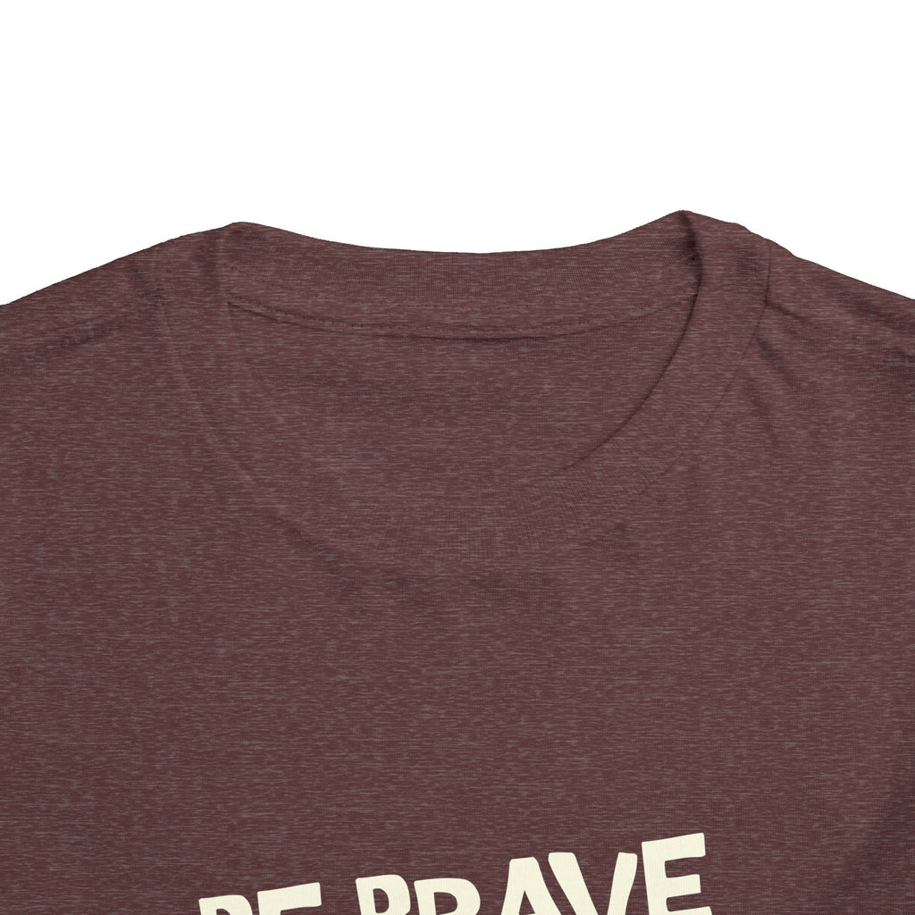 Be Brave Little One | Toddler Motivational Graphic Tiger Floral Garden T-Shirt