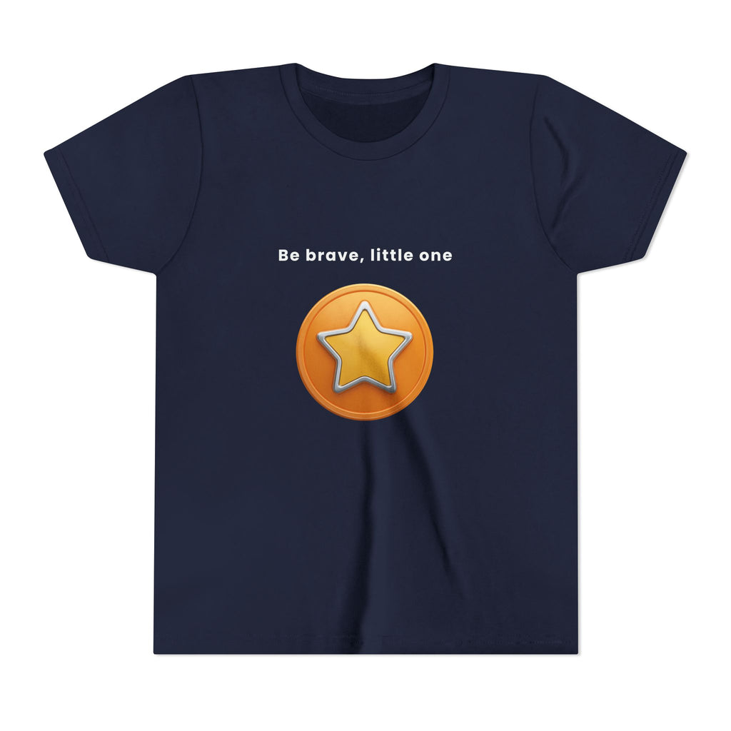Be Brave Little One | Kids Motivational Graphic Golden Star Badge T-Shirt