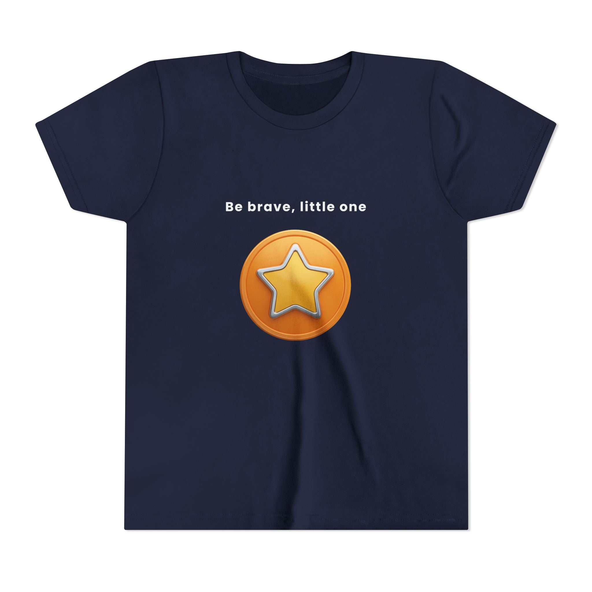 Be Brave Little One | Kids Motivational Graphic Golden Star Badge T-Shirt