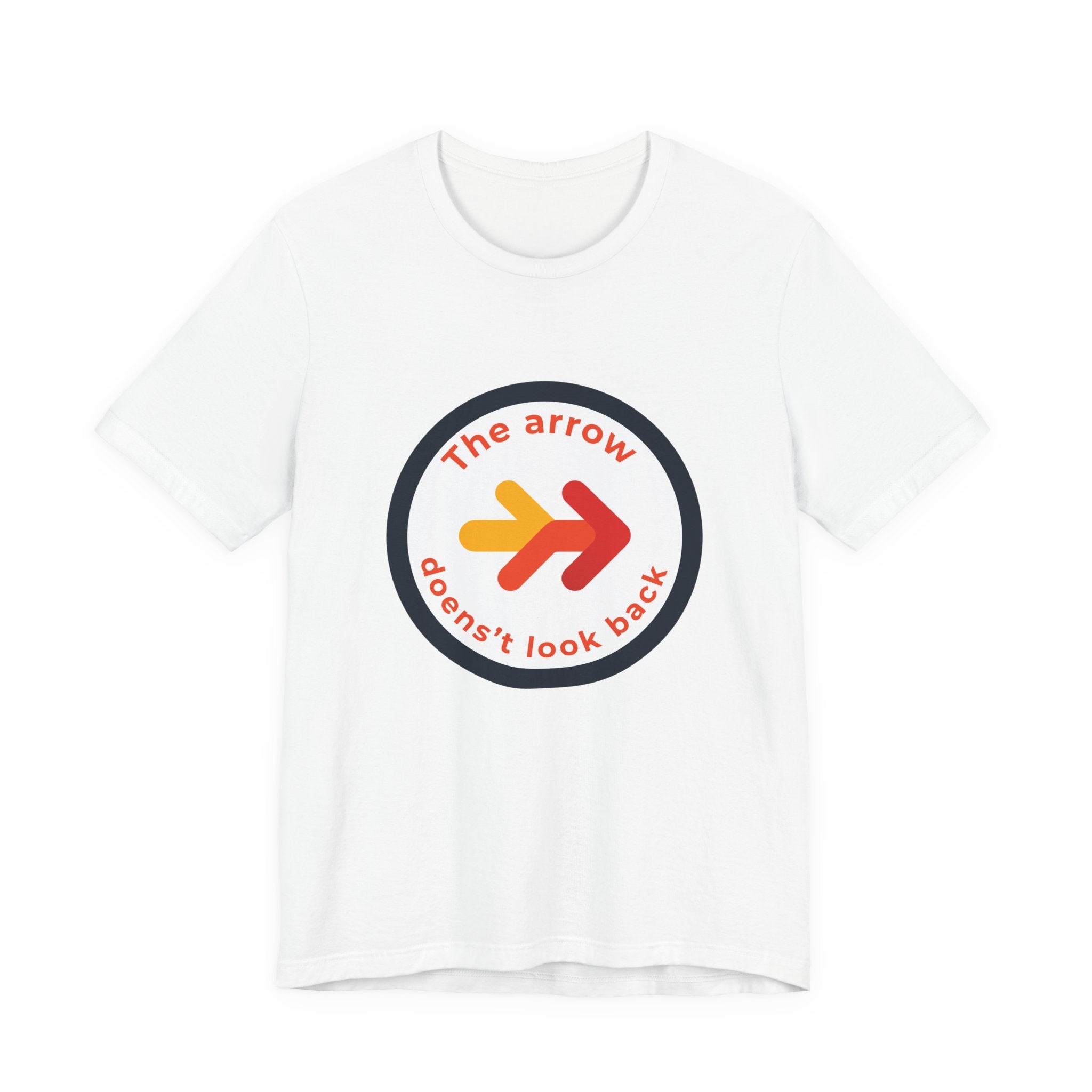 The Arrow Doesn't Look Back | Men's Motivational Graphic Retro Arrow T-Shirt