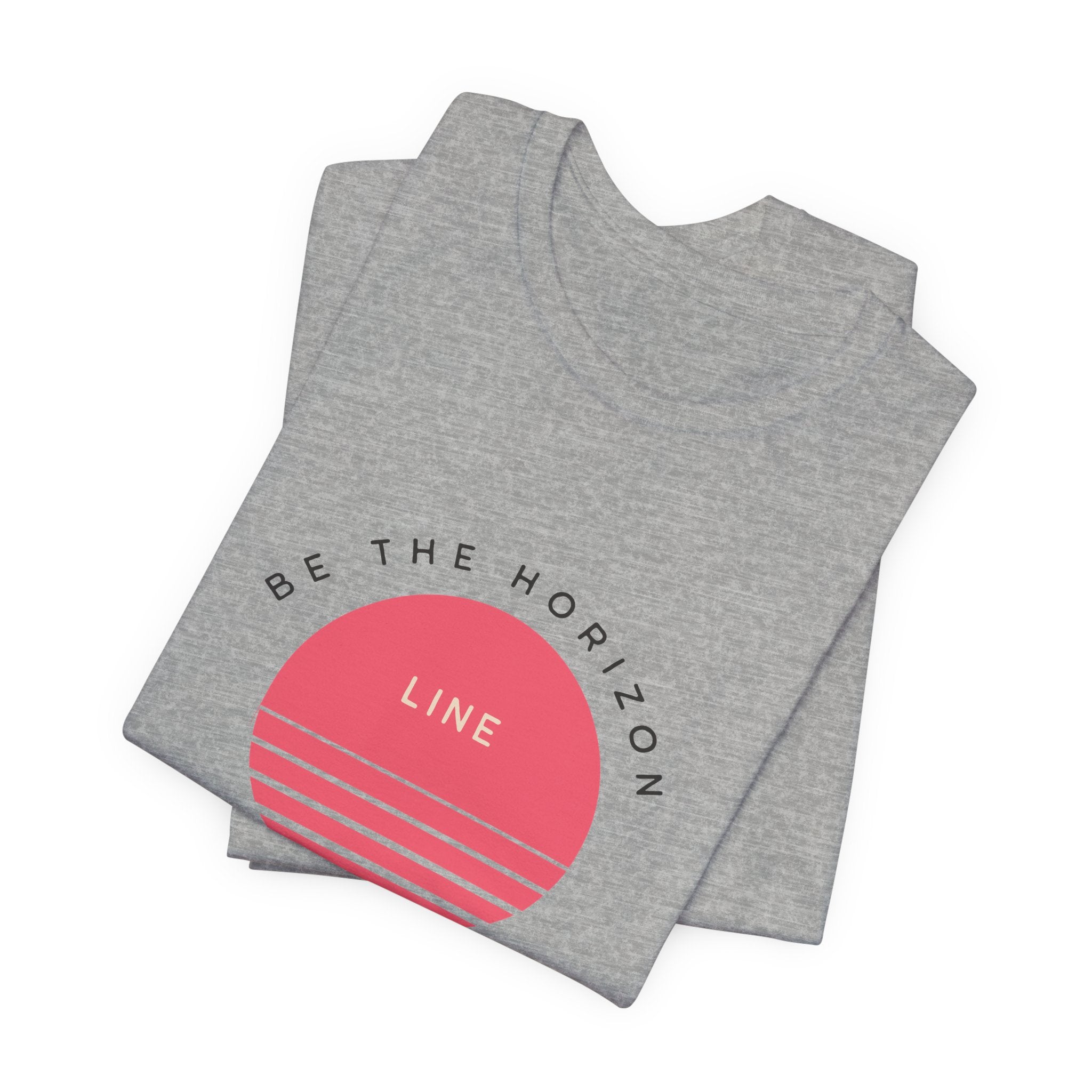 Be the horizon Line | Women's Motivational Graphic Circular Pastel Sunrise T-Shirt