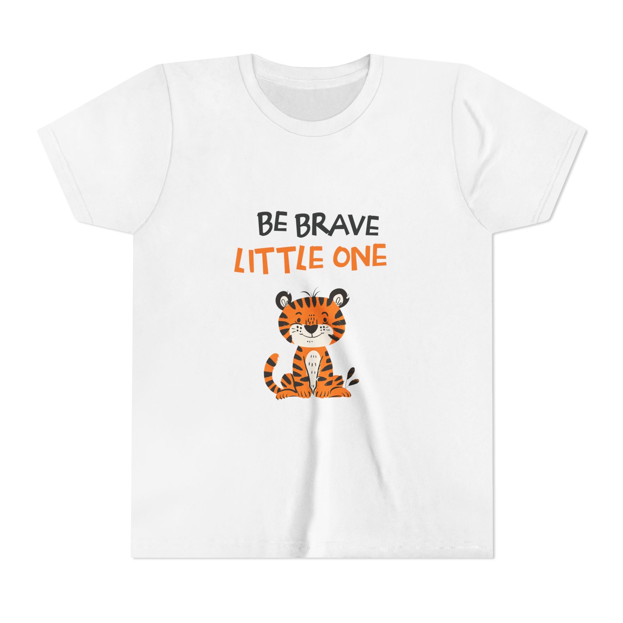 Be Brave Little One | Kids Motivational Graphic Cute Tiger T-Shirt