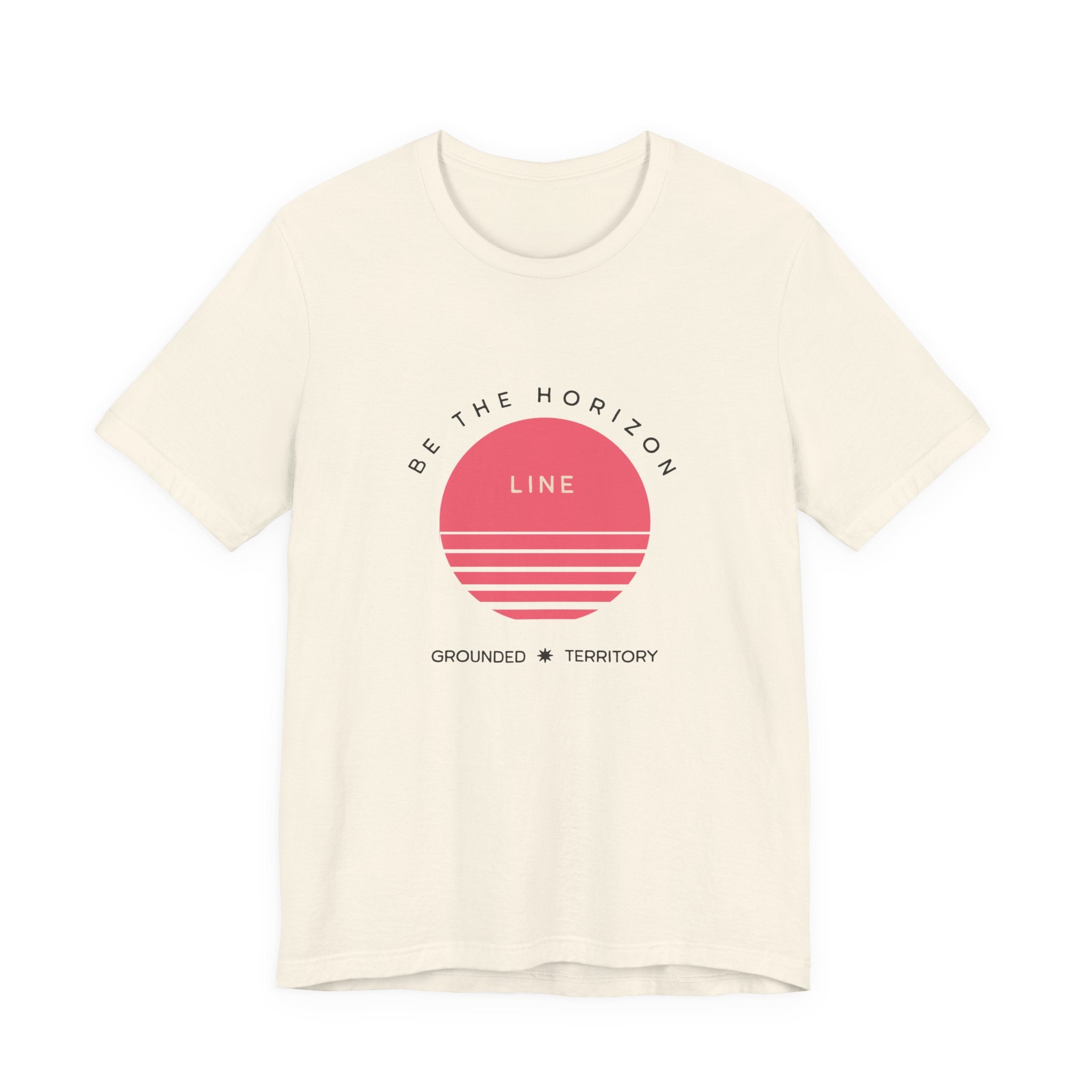 Be the horizon Line | Women's Motivational Graphic Circular Pastel Sunrise T-Shirt