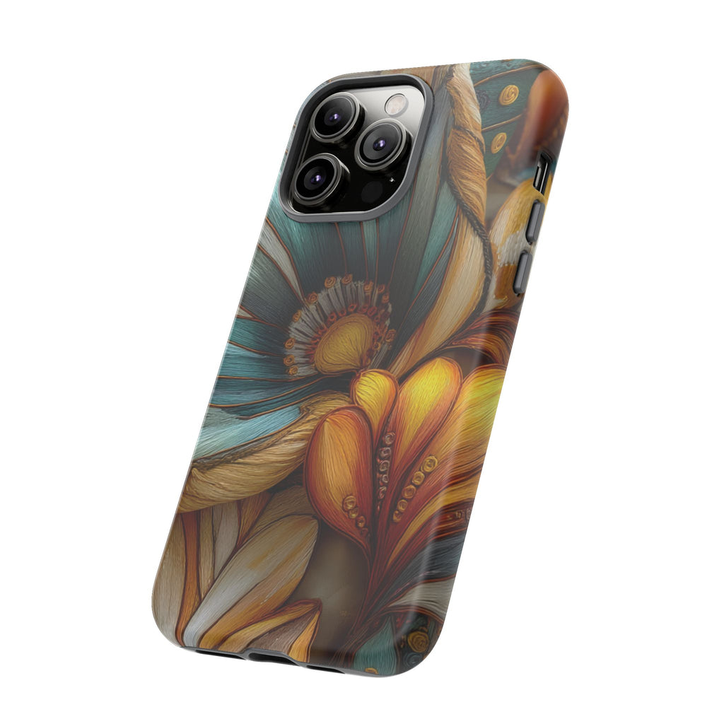 Sculpted Bloom Phone Case | 3D Embroidery style Botanical