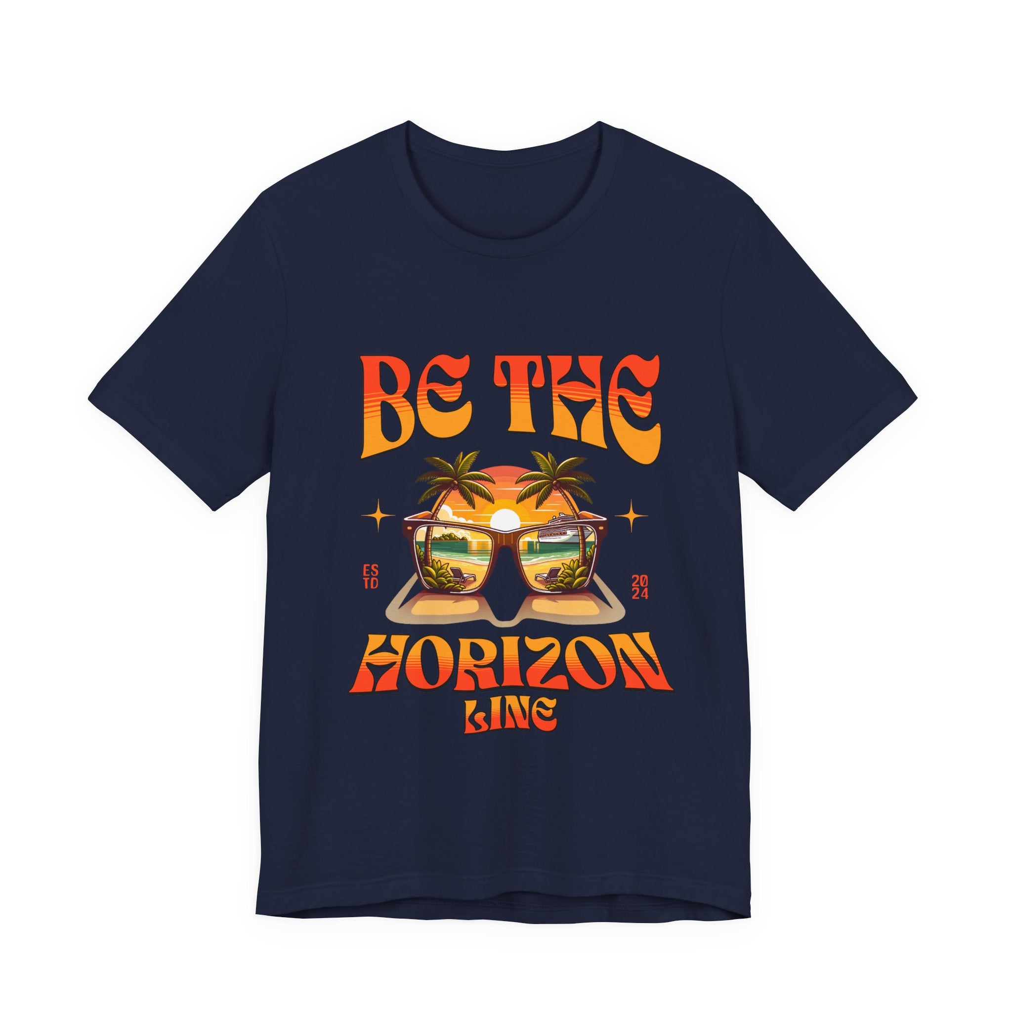 Be The Horizon Line | Women's Motivational Graphic Vintage Sunset Sunglasses T-Shirt