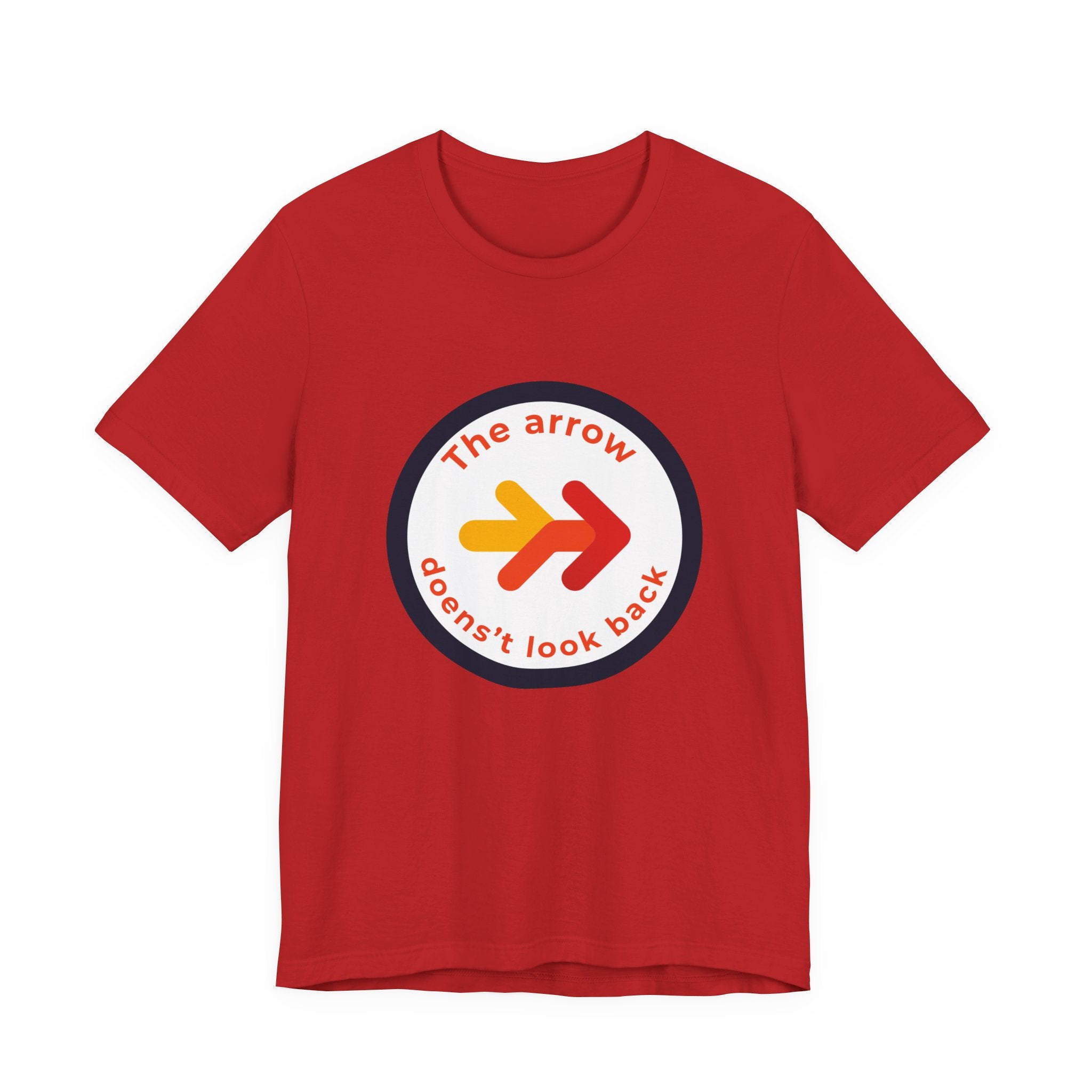 The Arrow Doesn't Look Back | Men's Motivational Graphic Retro Arrow T-Shirt