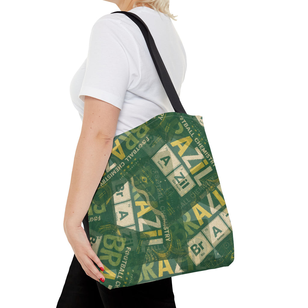 Brazil Football Tote Bag | Green, gold, and chemistry.
