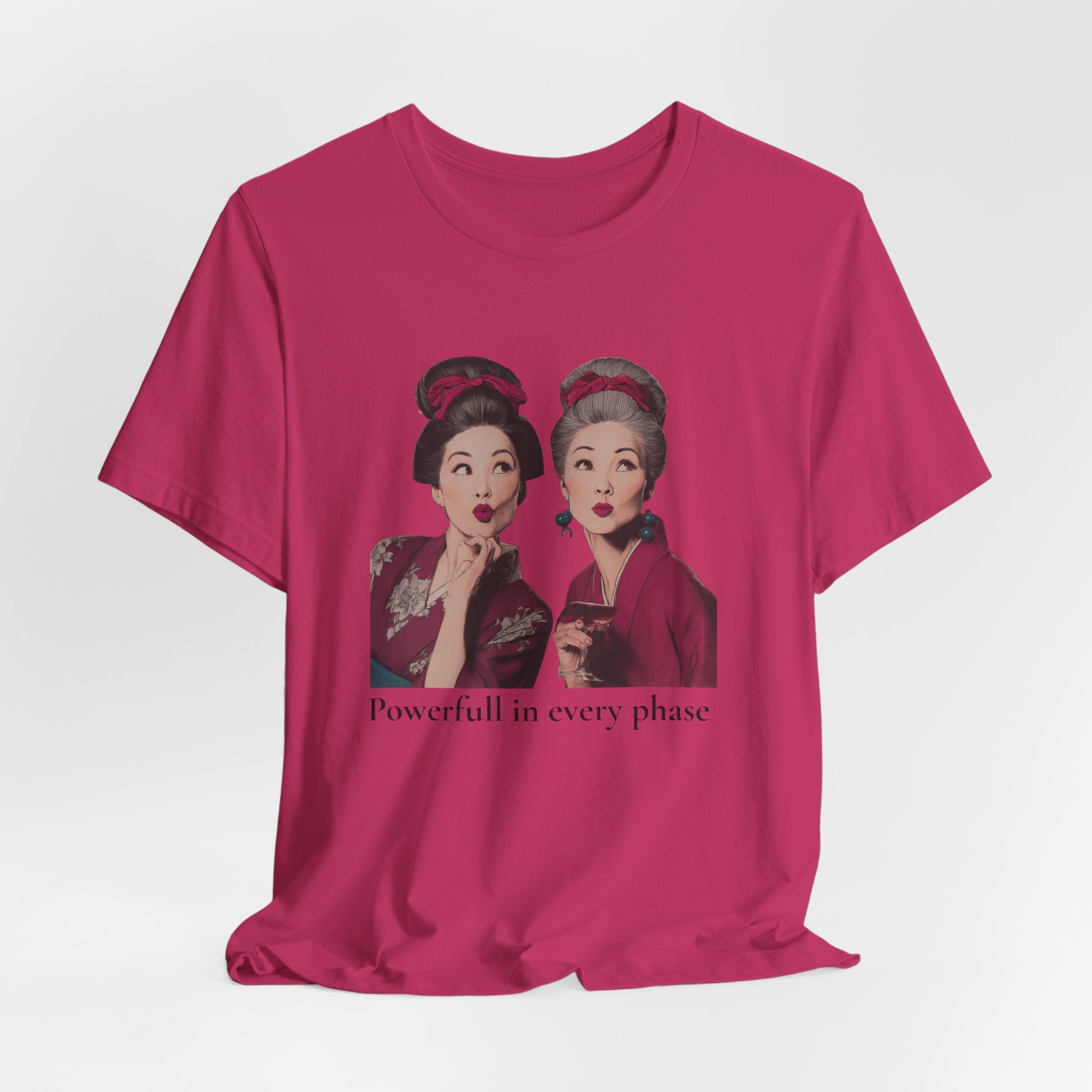Powerful in Every Phase | Women's Motivational Graphic Vintage Women T-Shirt
