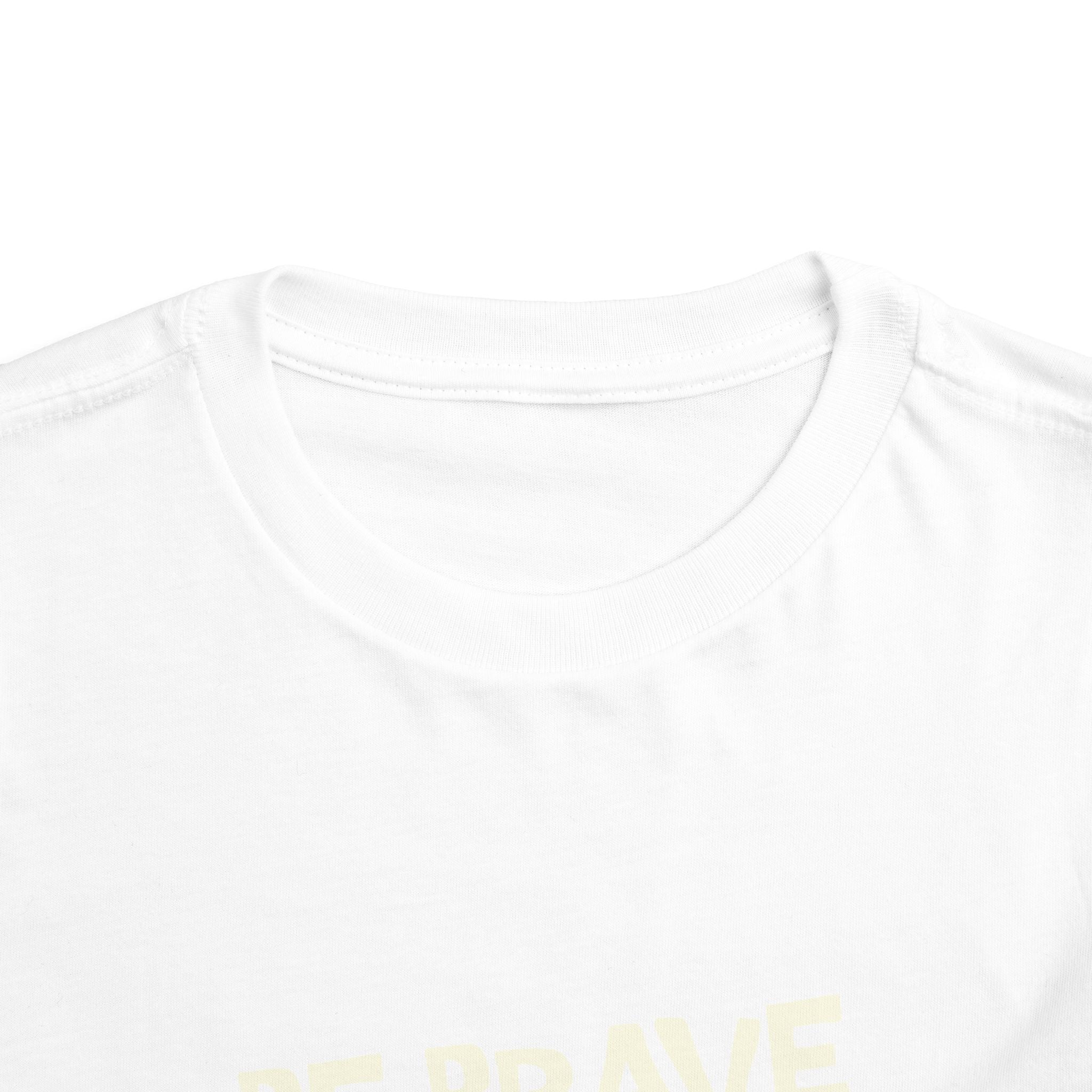Be Brave Little One | Toddler Motivational Graphic Tiger Floral Garden T-Shirt
