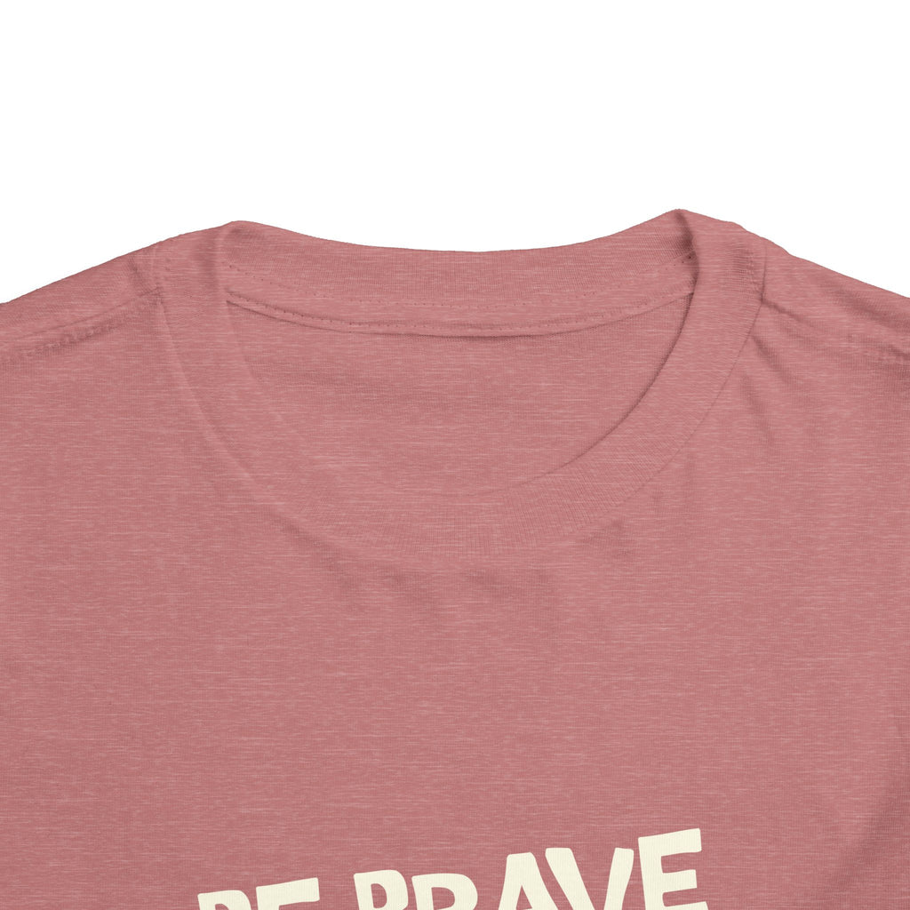 Be Brave Little One | Toddler Motivational Graphic Tiger Floral Garden T-Shirt