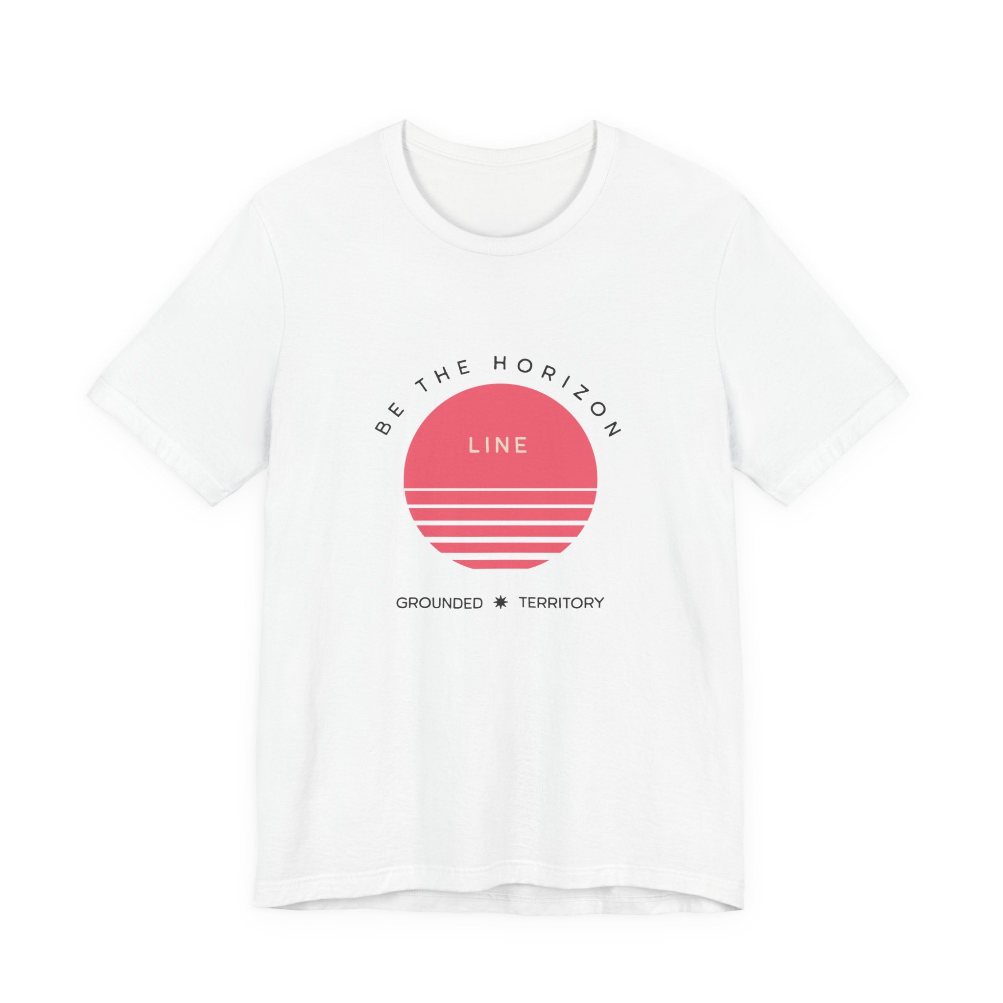 Be the horizon Line | Women's Motivational Graphic Circular Pastel Sunrise T-Shirt