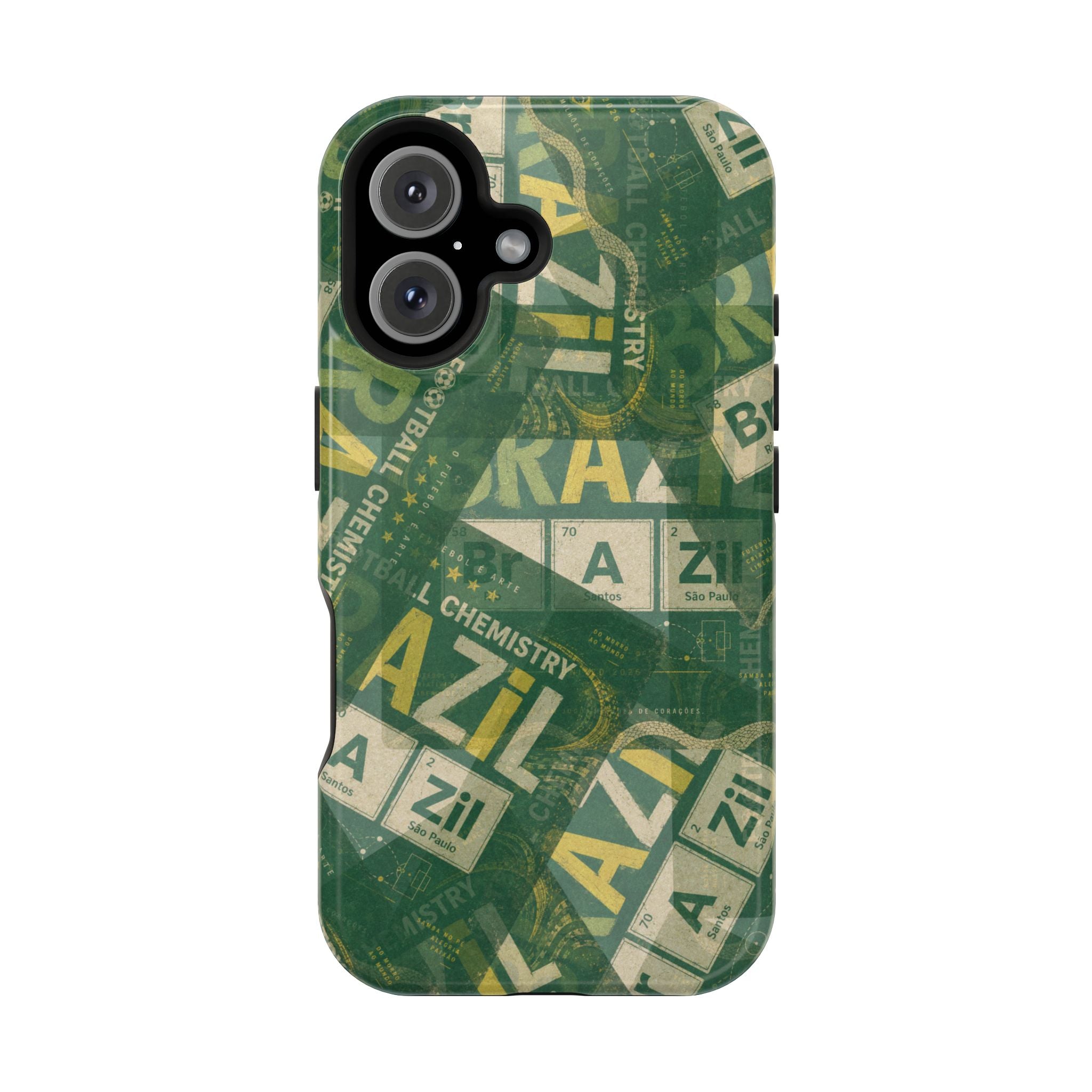 Brazil Football Phone Case | Green, gold, and chemistry.