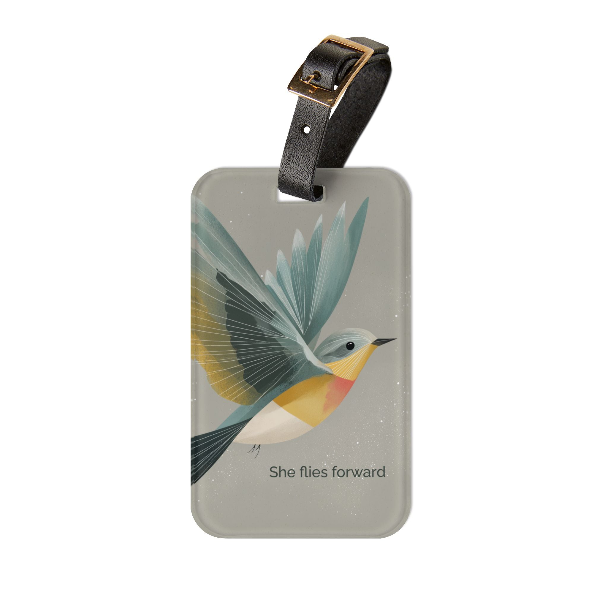 She Flies Forward Luggage Tag | Motivational Graphic Quiet Lift