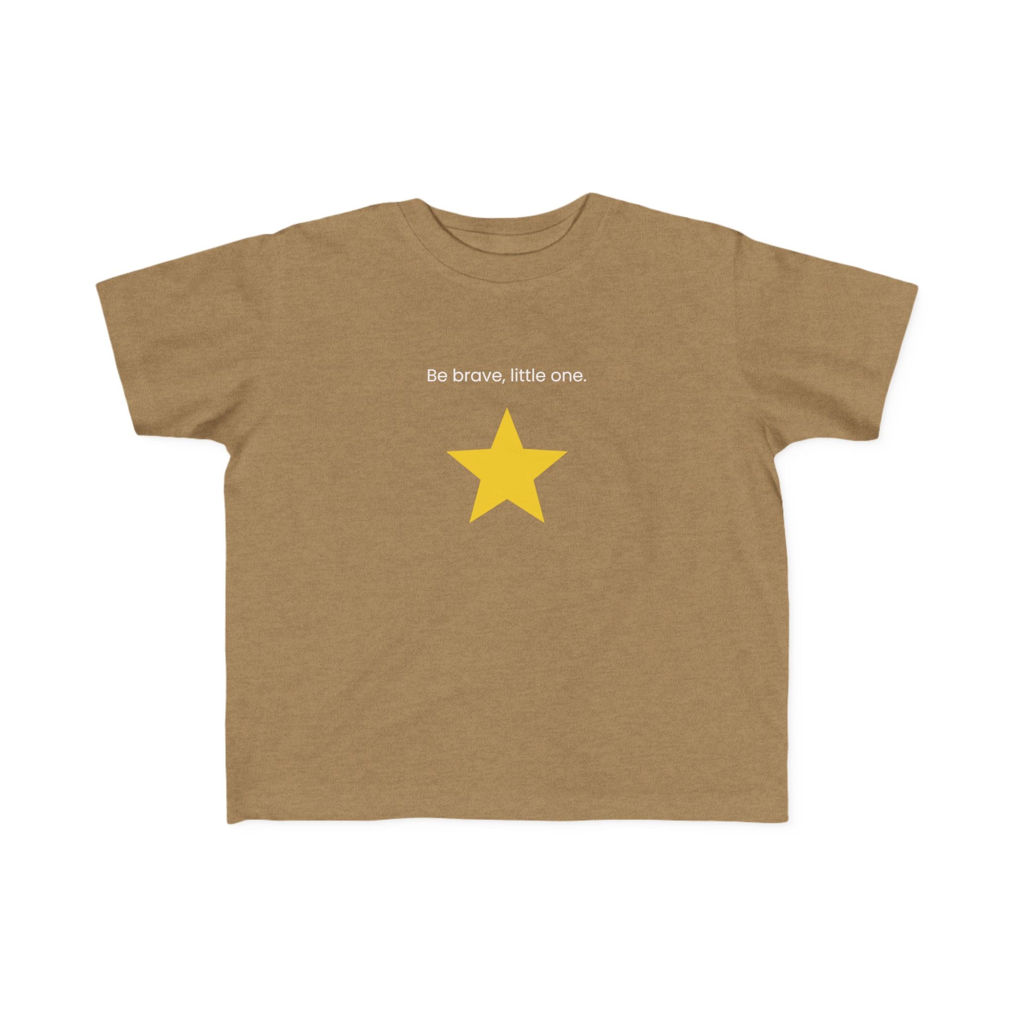 Be Brave Little One | Toddler Motivational Graphic Minimalistic Golden Star T-Shirt
