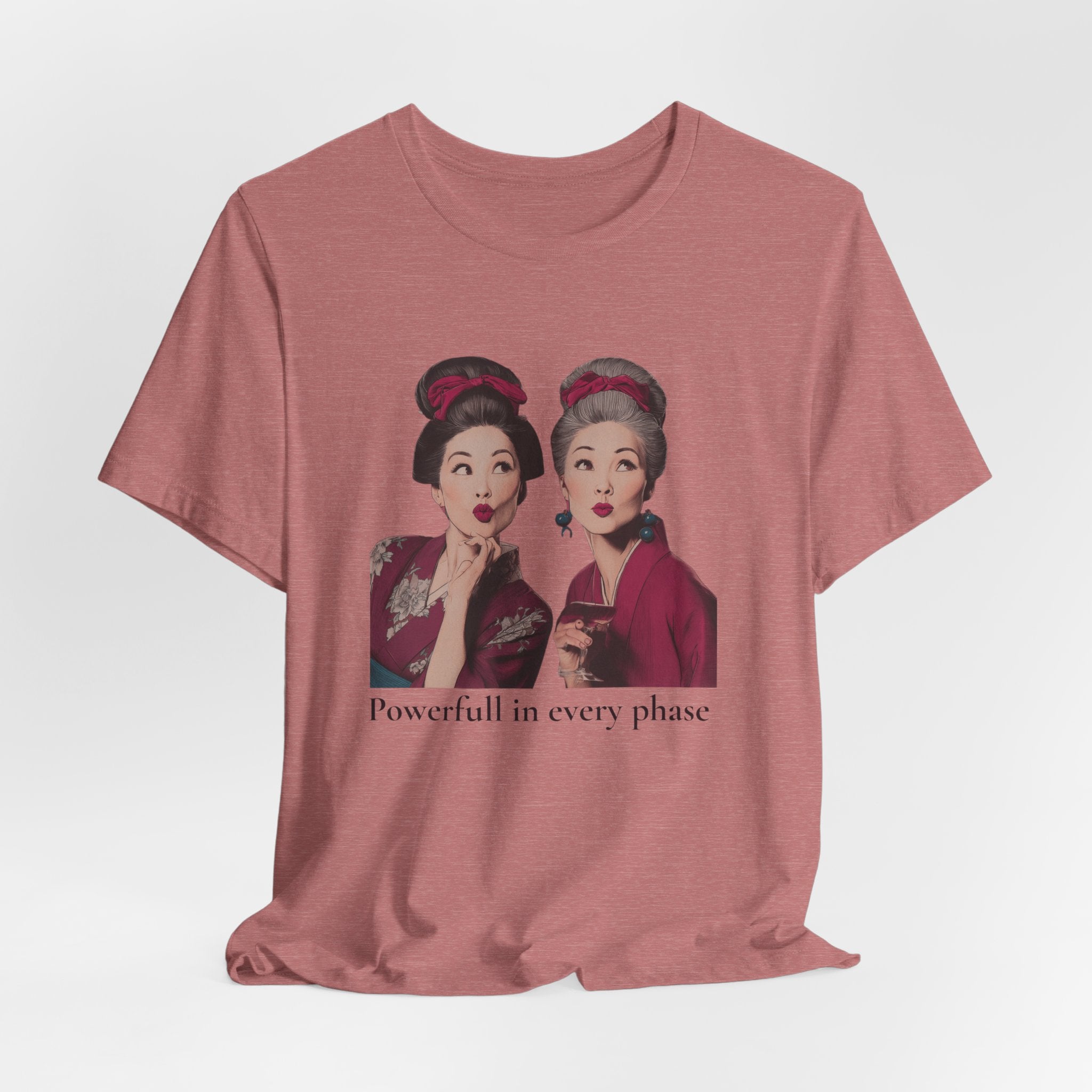 Powerful in Every Phase | Women's Motivational Graphic Vintage Women T-Shirt