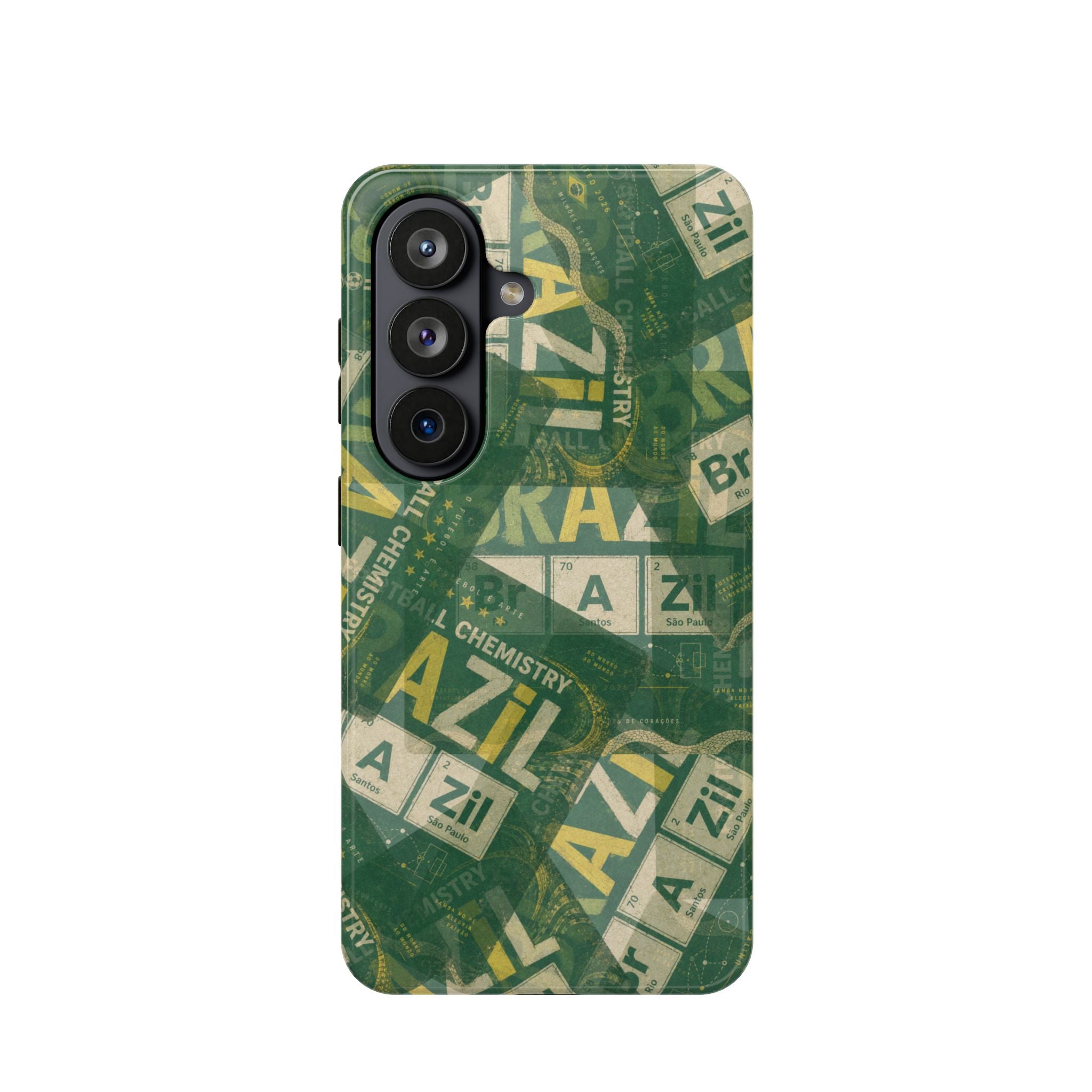 Brazil Football Phone Case | Green, gold, and chemistry.