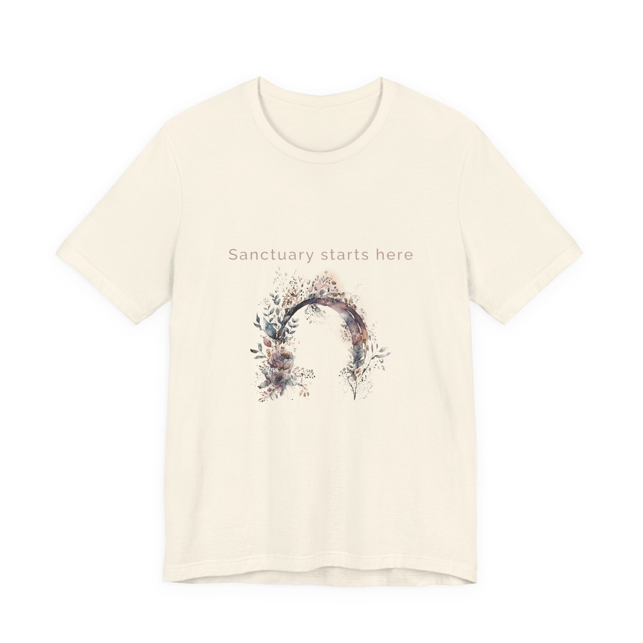 Sanctuary starts here | Women's Motivational Graphic Botanical Arche T-Shirt