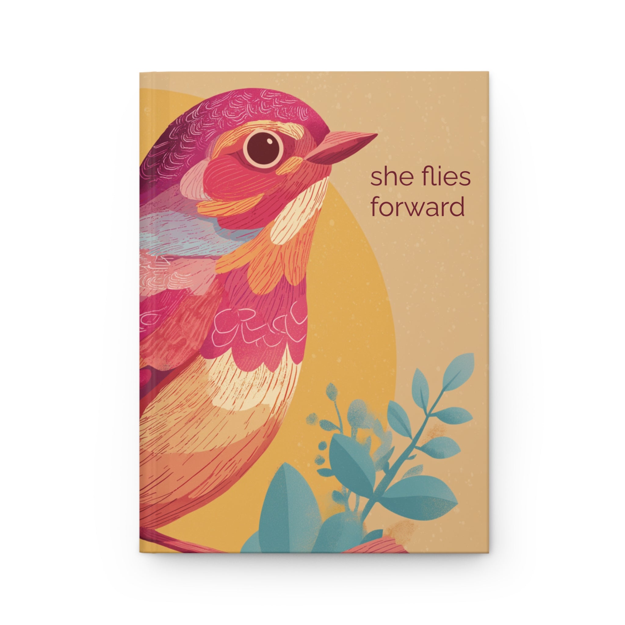 She Flies Forward Hardcover Journal | Motivational Graphic Soft Ascent