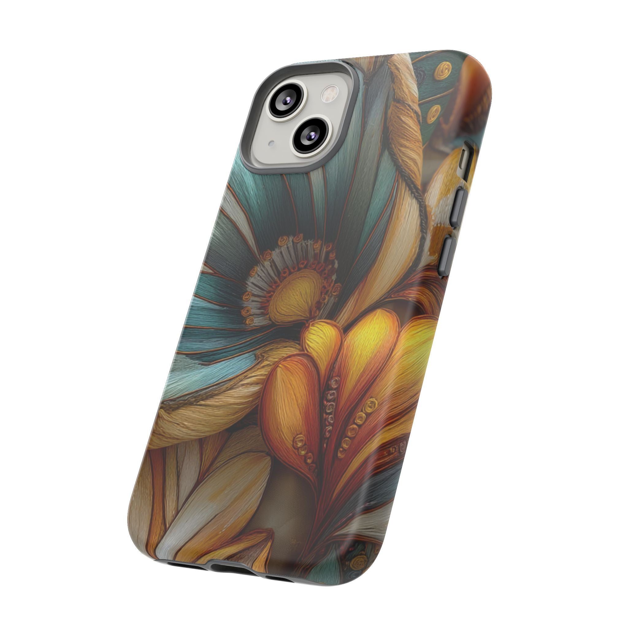 Sculpted Bloom Phone Case | 3D Embroidery style Botanical