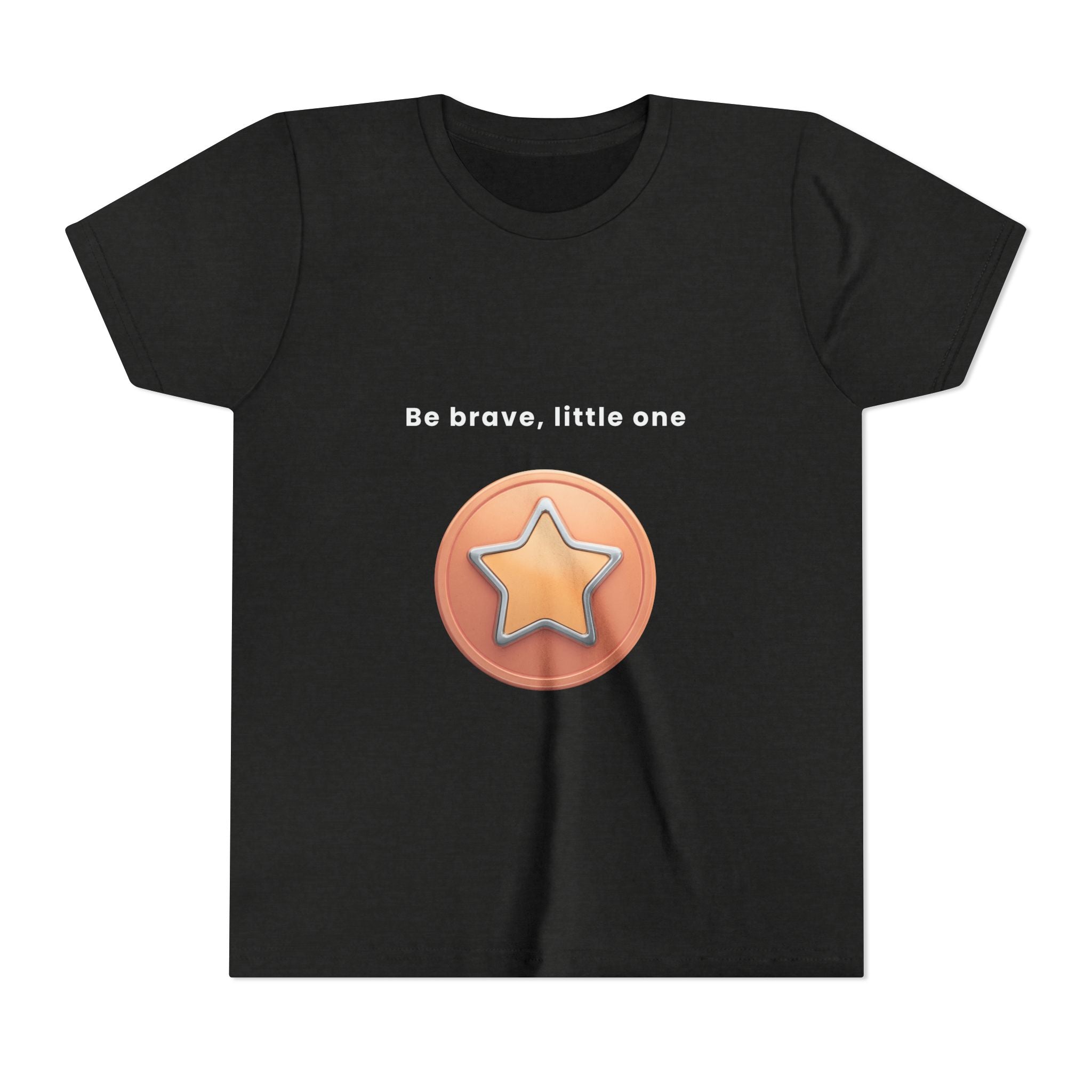 Be Brave Little One | Kids Motivational Graphic Bronze Star Badge T-Shirt