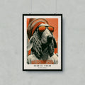 Dog wearing sunglasses and a beanie, "Sunrise Hound Hip Hop Animals" text.