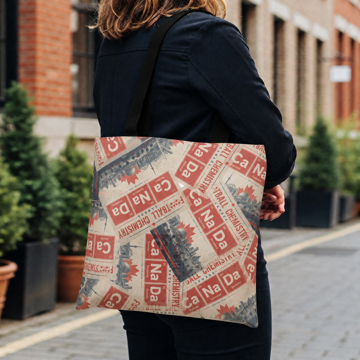 Canada Football Tote Bag | Red. The base element.