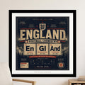 Football Chemistry England periodic table design with city details.