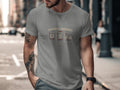 Grey t-shirt with "FOOTBALL CHEMISTRY USA" and periodic table elements for New York, Los Angeles, and Miami.
