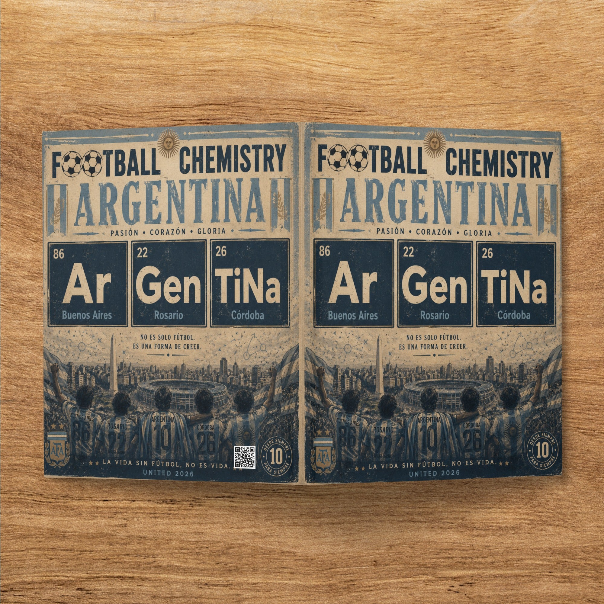 Two Argentina national football team jerseys with "Argentina Chemistry" text and player names.