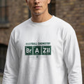 Men's long-sleeved shirt with "Football Chemistry" and periodic table elements.